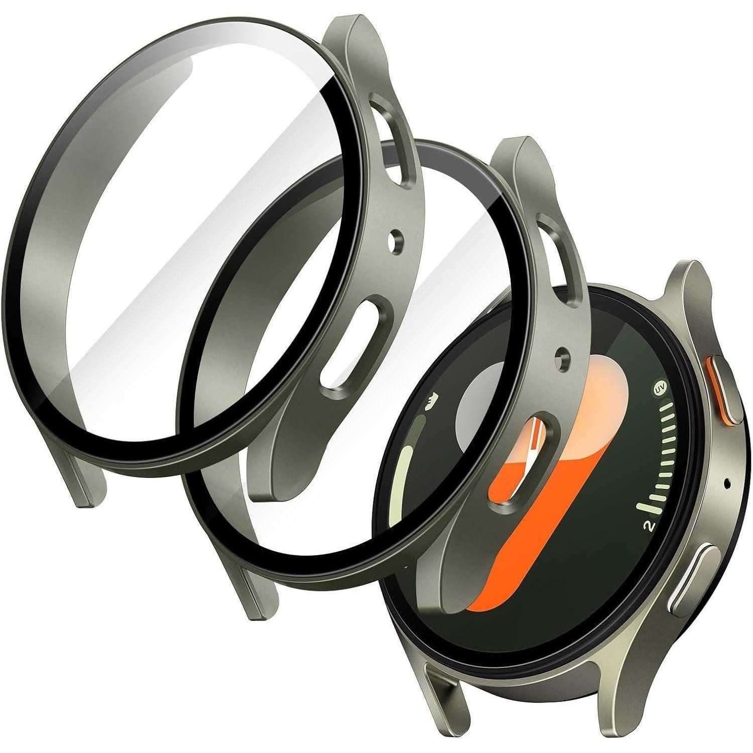 LuxusKollektion Smartwatch-Hülle Schutzhülle mit Schutzfolie Samsung Galaxy Watch 7 40mm Gehärtetes