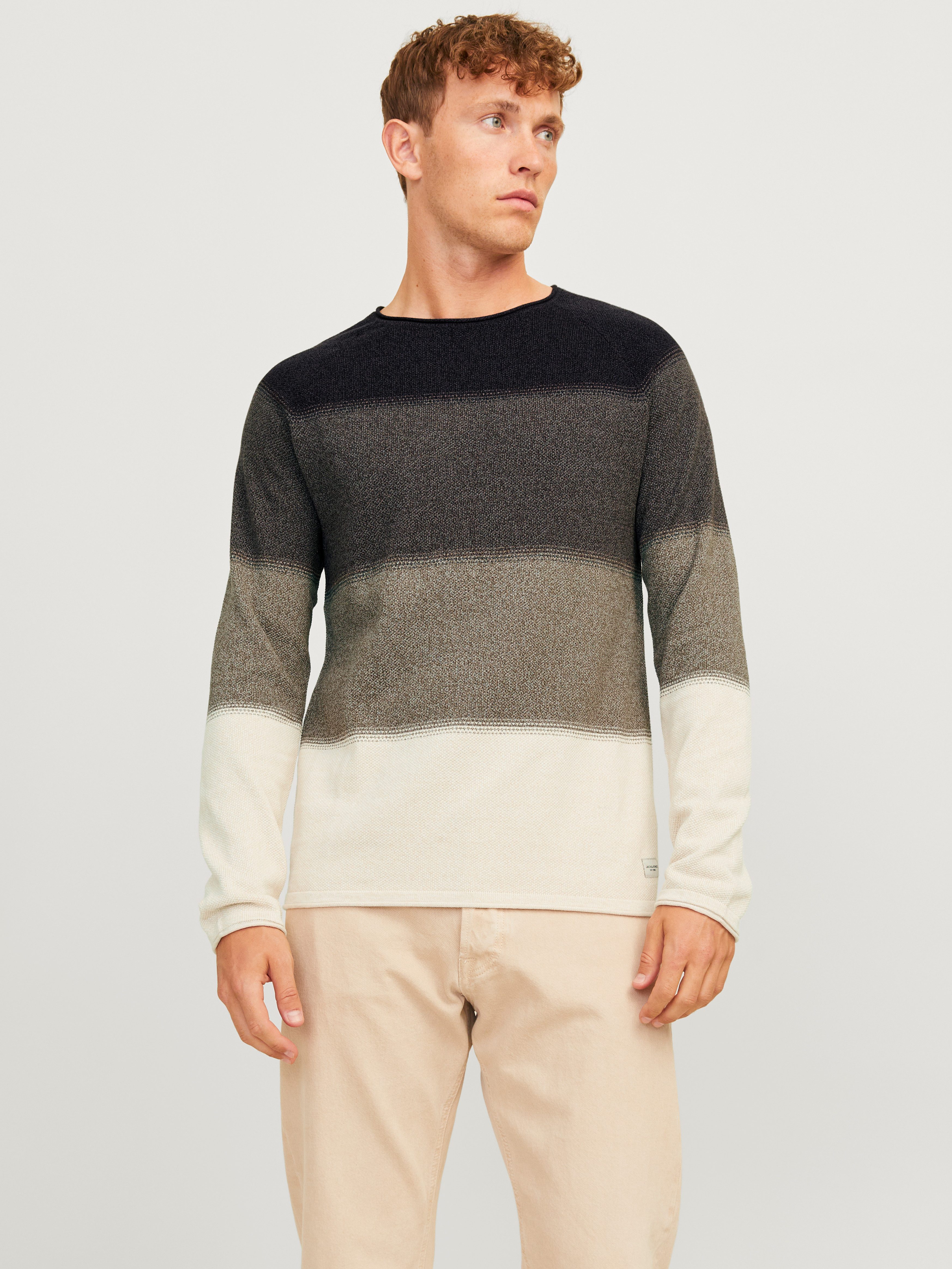 Jack & Jones Rundhalspullover JJEHILL KNIT CREW NECK NOOS mit Strukturstric günstig online kaufen
