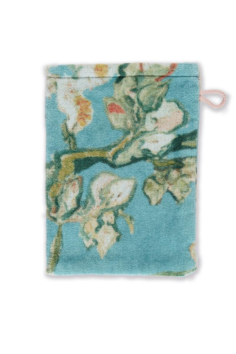 Beddinghouse x Van Gogh Museum Waschhandschuh Blossom Towel_Blue_UV_UV_16x22 3 Waschlappen 16 x 22 cm, Baumwolle (Spar-Set, 1-St), Wachlappen Waschhandschuh