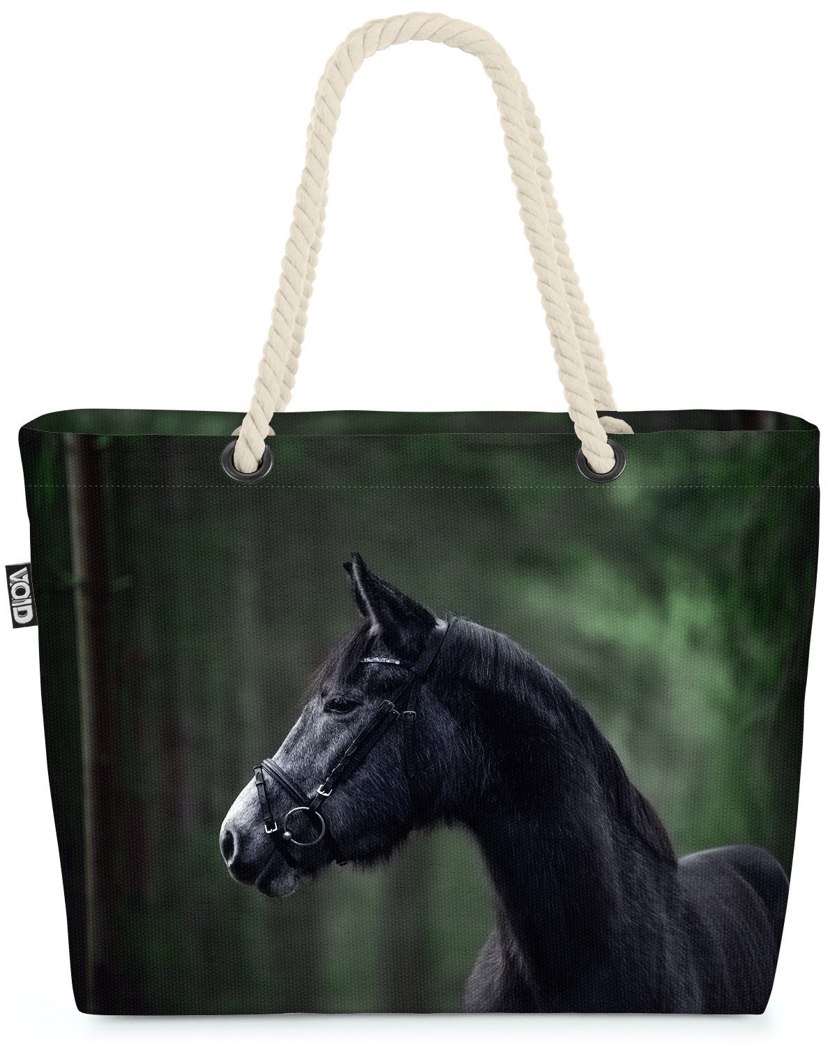 VOID Strandtasche (1-tlg), Wildpferd Wald Porträt Pferd Stallung Reitpferd Natur Tierfoto Tier P