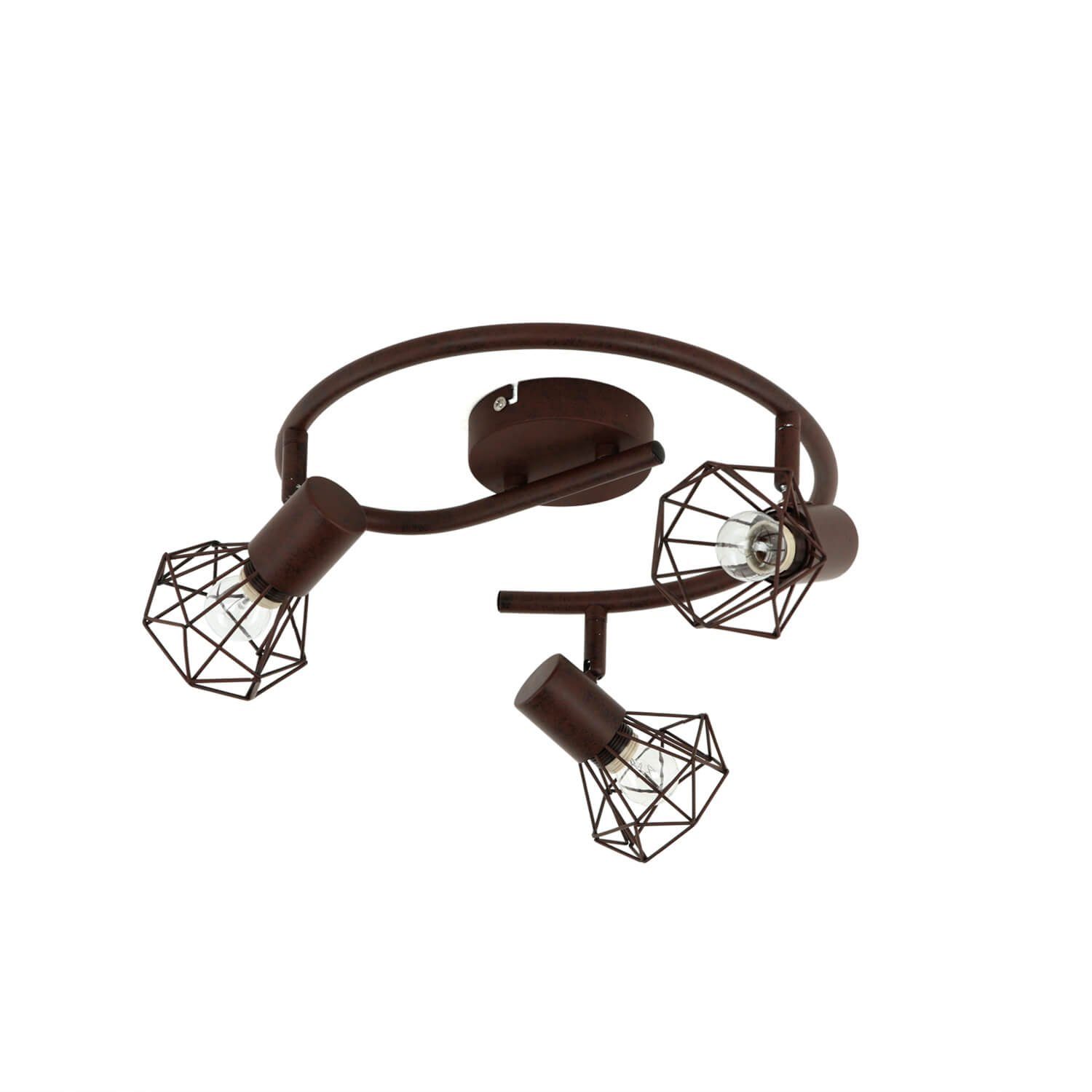 Licht-Erlebnisse Deckenstrahler MIA, ohne Leuchtmittel, Deckenstrahler Braun E14 Ø 44 cm Metall Retro Deckenspot Küche