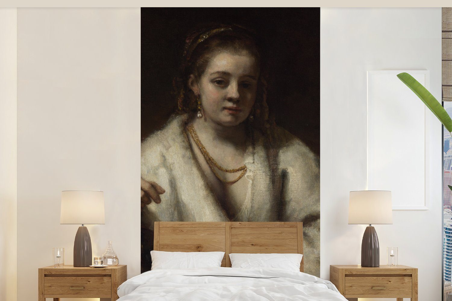 (2 van von Matt, Porträt Küche, Fototapete für Hendrickje Fototapete - Schlafzimmer Wohnzimmer St), Vliestapete Gemälde Rijn, MuchoWow von Stoffels Rembrandt bedruckt,