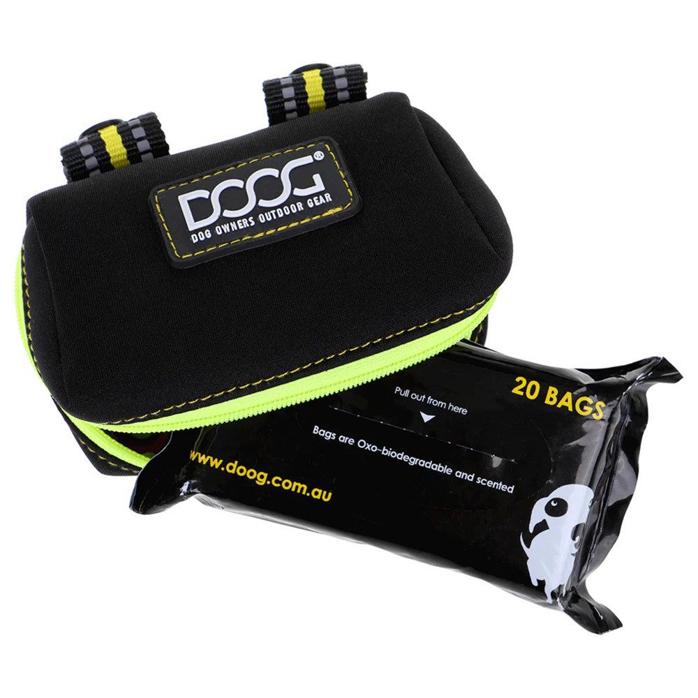 DOOG Hundekotbeutel Walkie Pouch Neon Bolt schwarz/gelb inkl. 20 Сумка для какашек