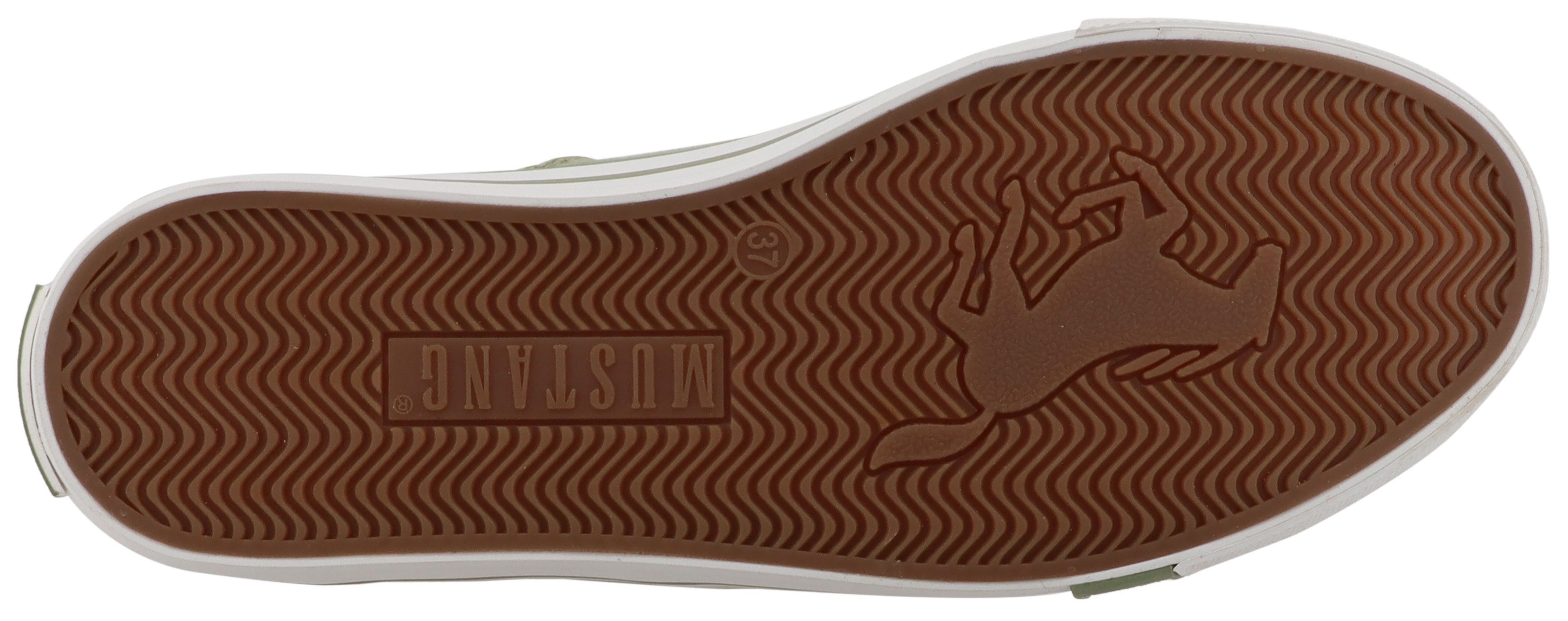Mustang Shoes Winona Plateausneaker Freizeitschuh, High Top-Sneaker, Schnürboots, kontrastreiche Details