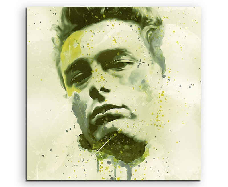 Sinus Art Leinwandbild James Dean Splash 60x60cm Kunstbild als Aquarell auf Leinwand