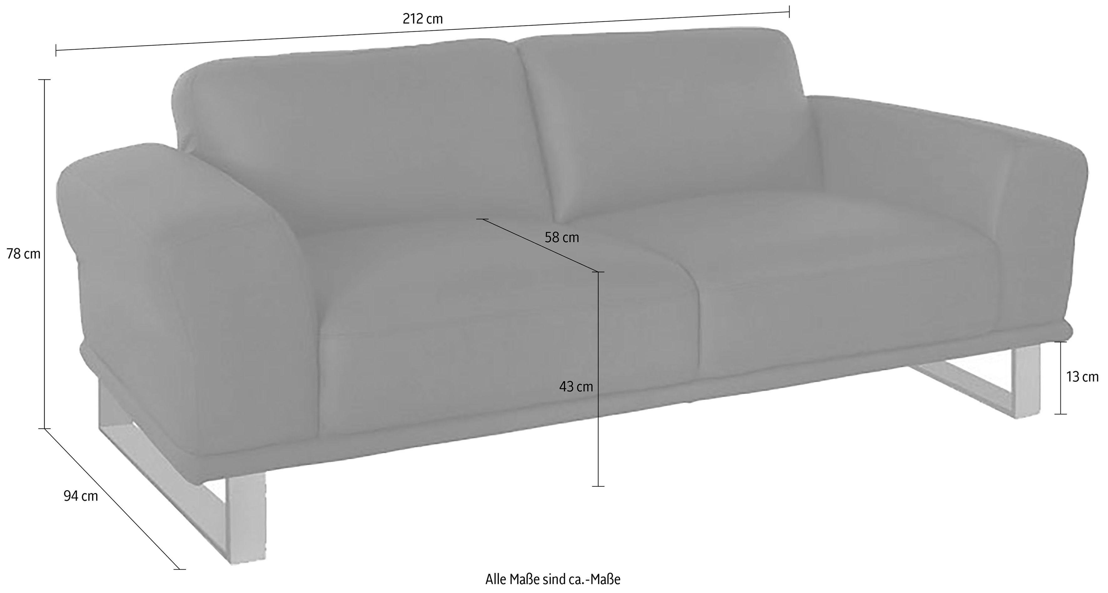 W.SCHILLIG mit 2,5-Sitzer matt, montanaa, 212 cm in Breite Silber Metallkufen