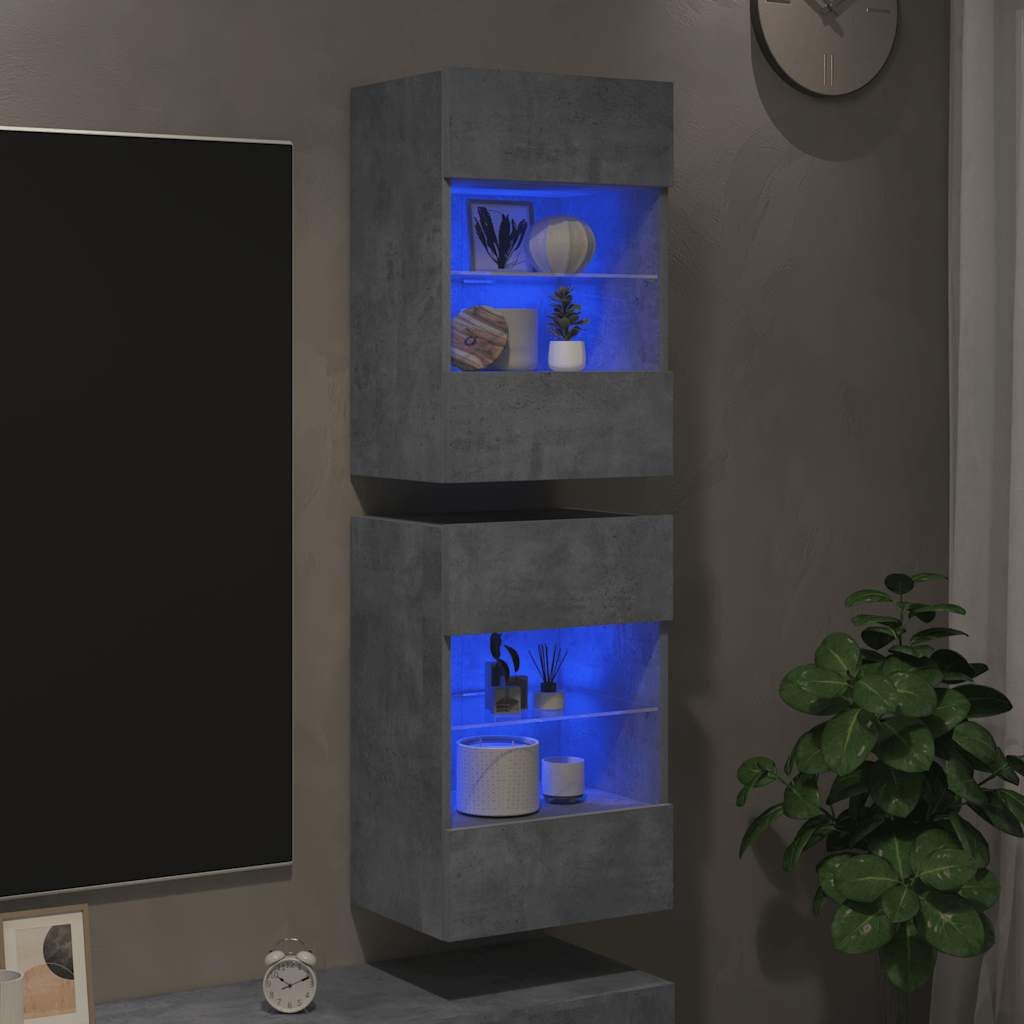 vidaXL TV-Wand TV-Wandschränke mit LED-Leuchten 2 günstig online kaufen