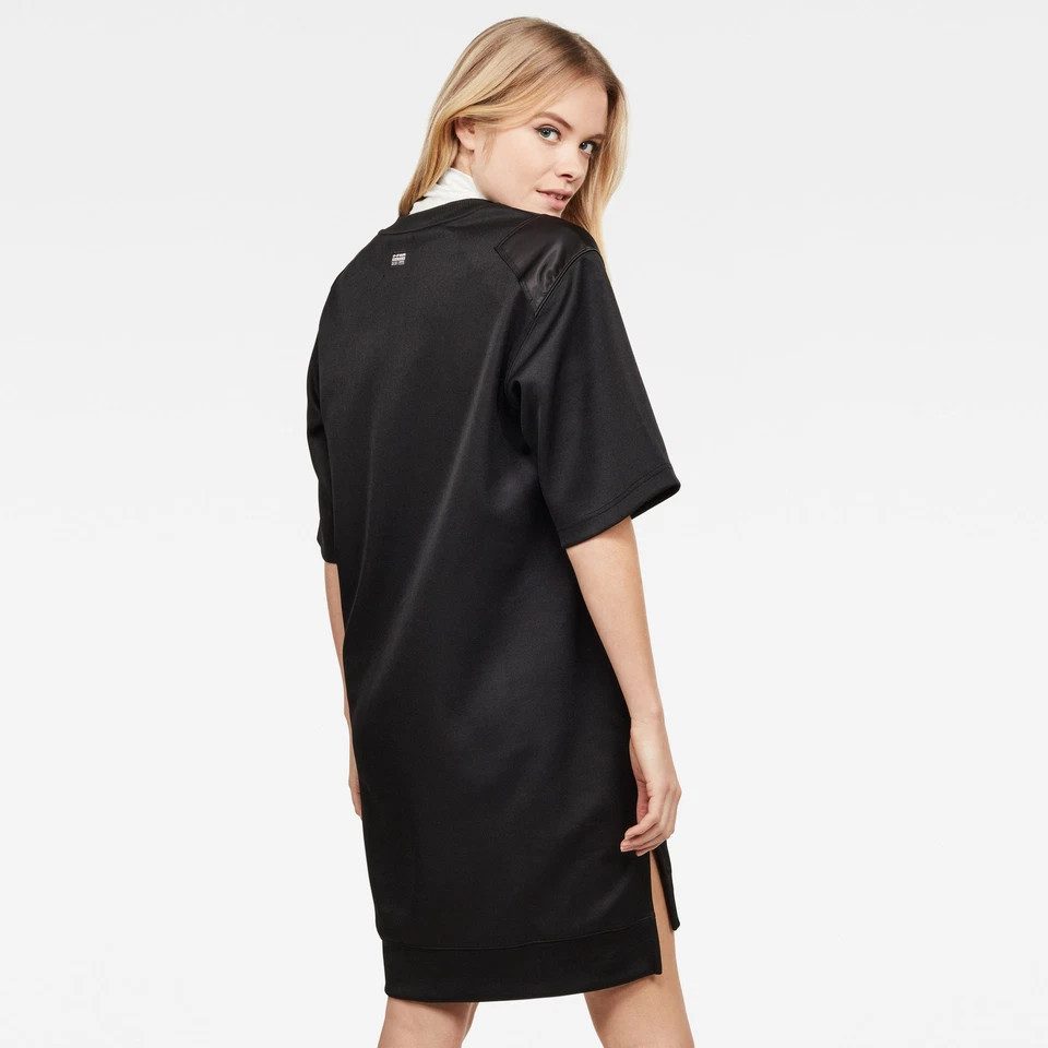 G-STAR Jerseykleid Damen Seitenschlitze Utility Cocaux Boyfriend Long Sweat Kleid Gr: S (1-tlg) Seitenschlitz, elastischer Kordelzug und Kordelstopper