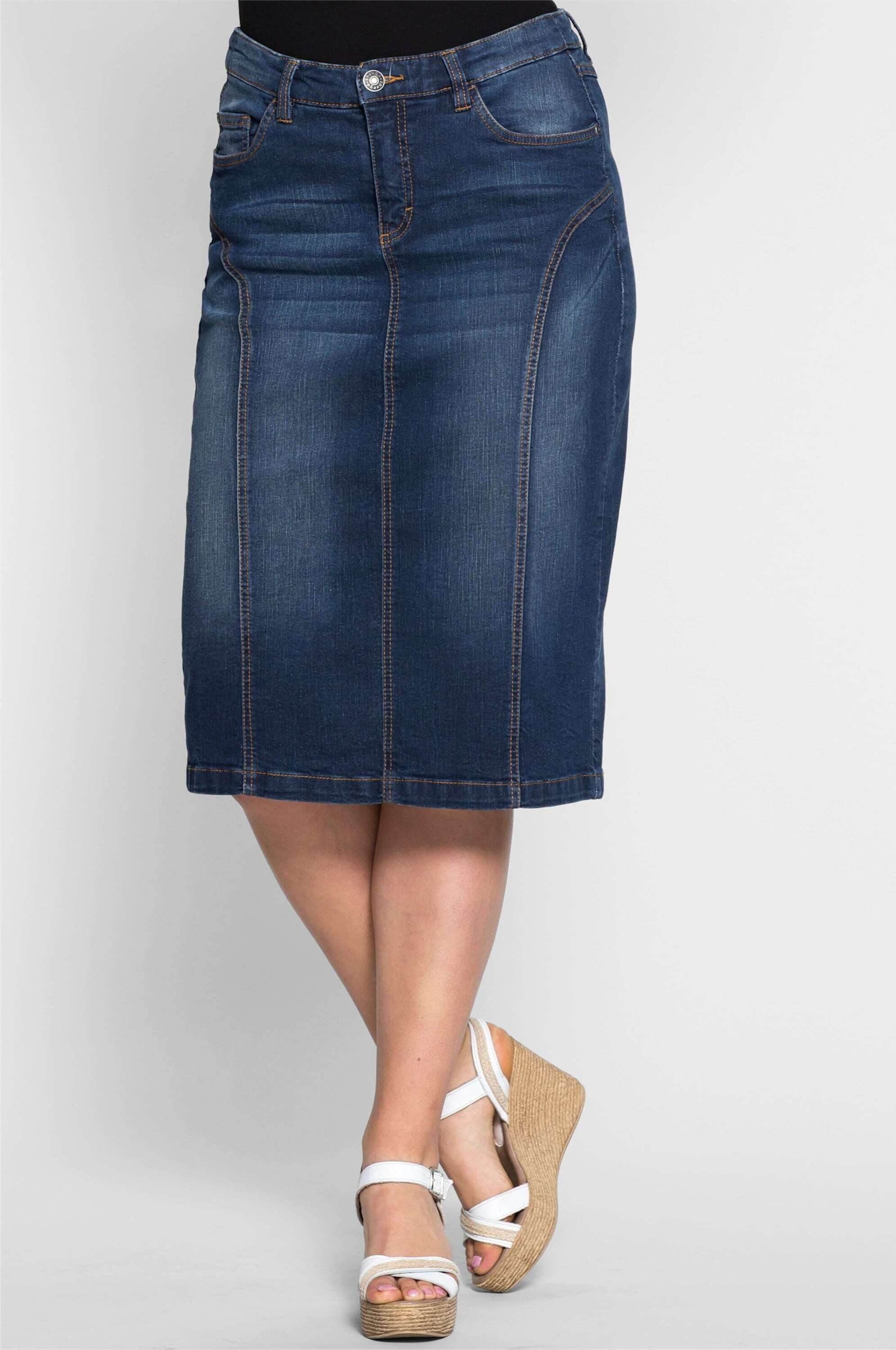 Sheego A-Linien-Rock Jeansrock günstig online kaufen