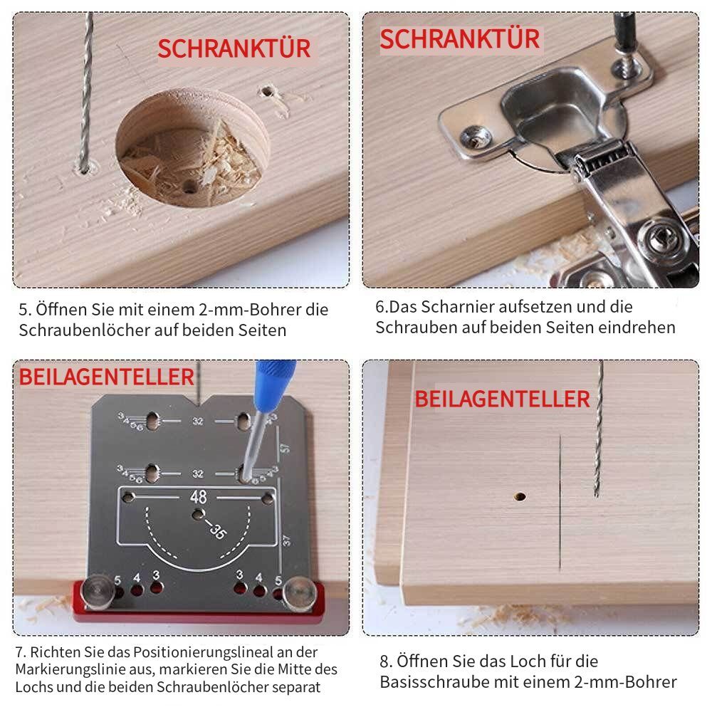 aus Schraube JOYOLEDER Schränke (hochfeste Edelstahl-Bohrbuchse, Scharnierloch-Locator, für Aluminiumlegierung), strapazierfähig, tragbar, Scharnierloch-Bohrführung