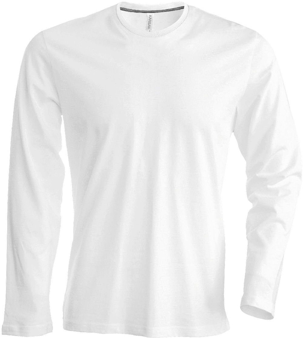 Rundhalsshirt enzymgewaschen white Kariban langarm Herren Kariban T-Shirt K359