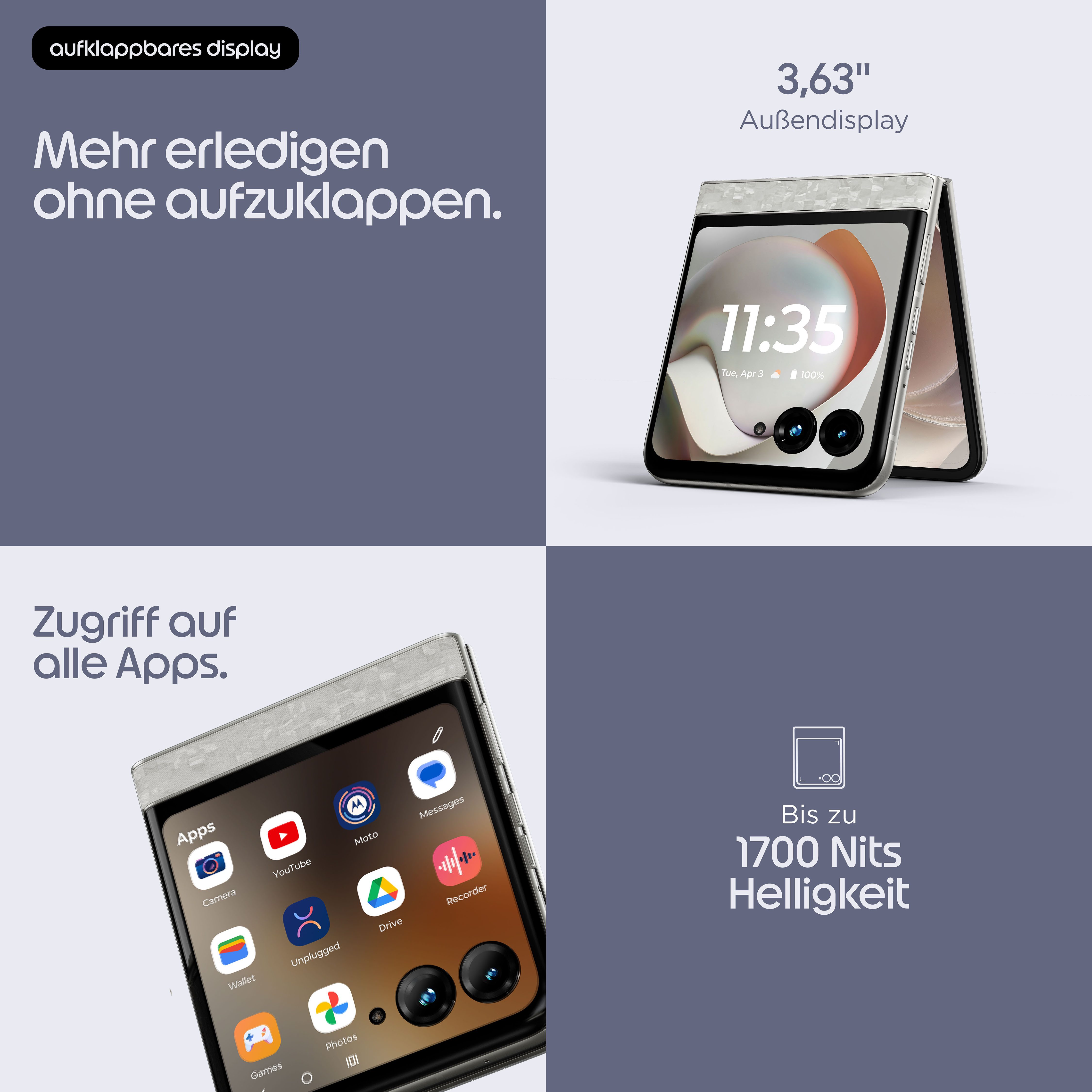 Motorola razr 70 Smartphone (17,53 cm/6,9 Zoll, 256 GB Speicherplatz, 50 MP Kamera) – Bild 2 von 5