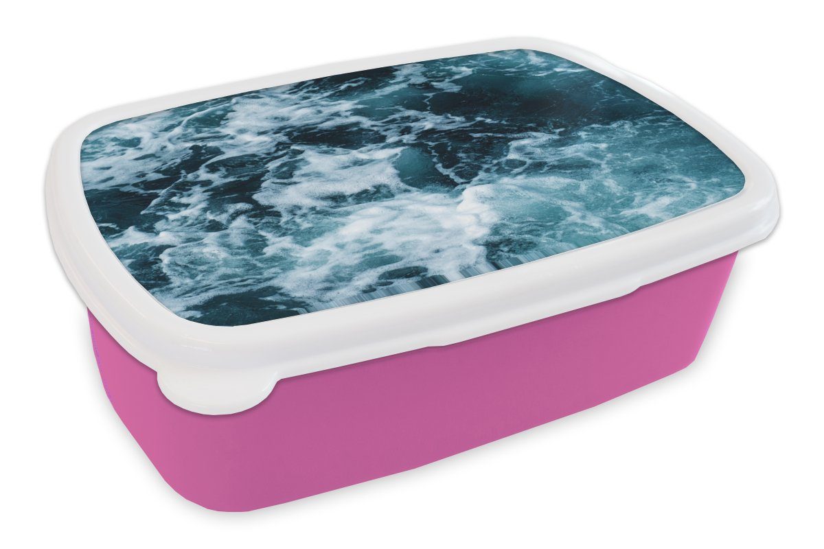 MuchoWow Lunchbox Wasser - Blau - Golf, Kunststoff, (2-tlg), Brotbox für Erwachsene, Brotdose Kinder, Snackbox, Mädchen, Kunststoff rosa