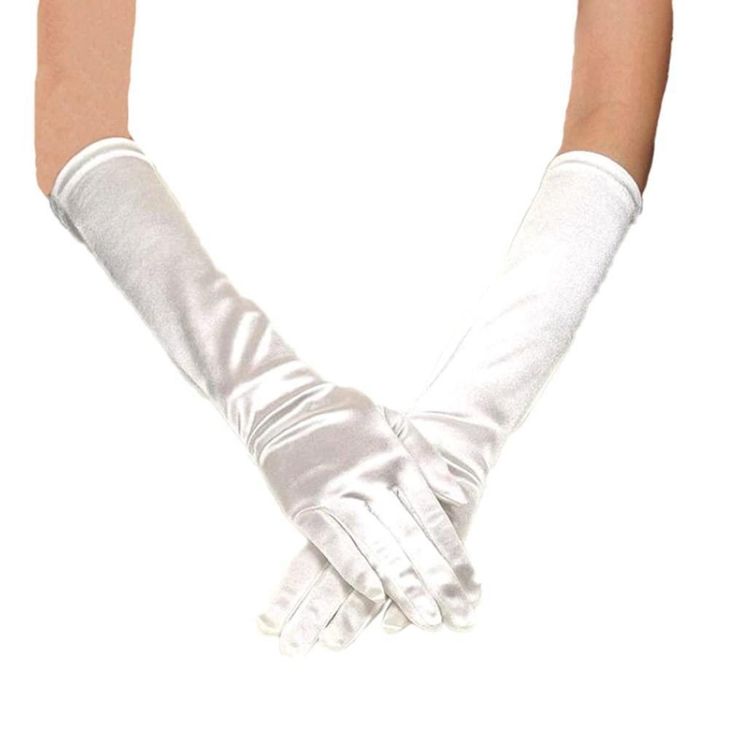 LuxusKollektion Abendhandschuhe Handschuhe Damen Mittel Lang Beige Festlich (1-St)