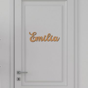 Namofactur LED Dekolicht Name Emilia Deko Licht Kinder & Erwachsene Wandlampe I MDF Holz, LED fest integriert, Warmweiß