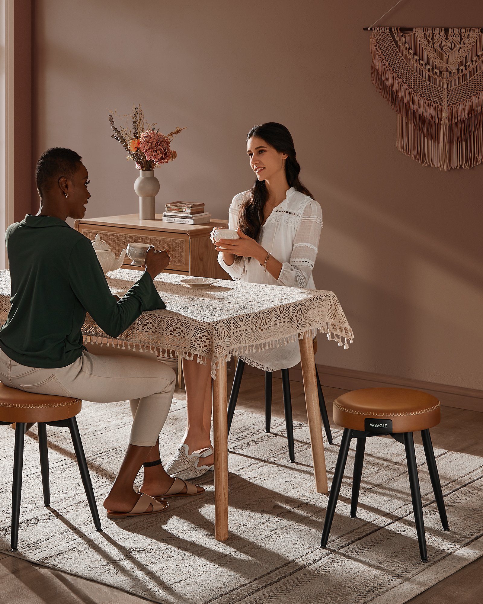 VASAGLE Sitzhocker (4 St), Esszimmerstuhl, EKHO Series, schminktisch stuhl, günstig online kaufen