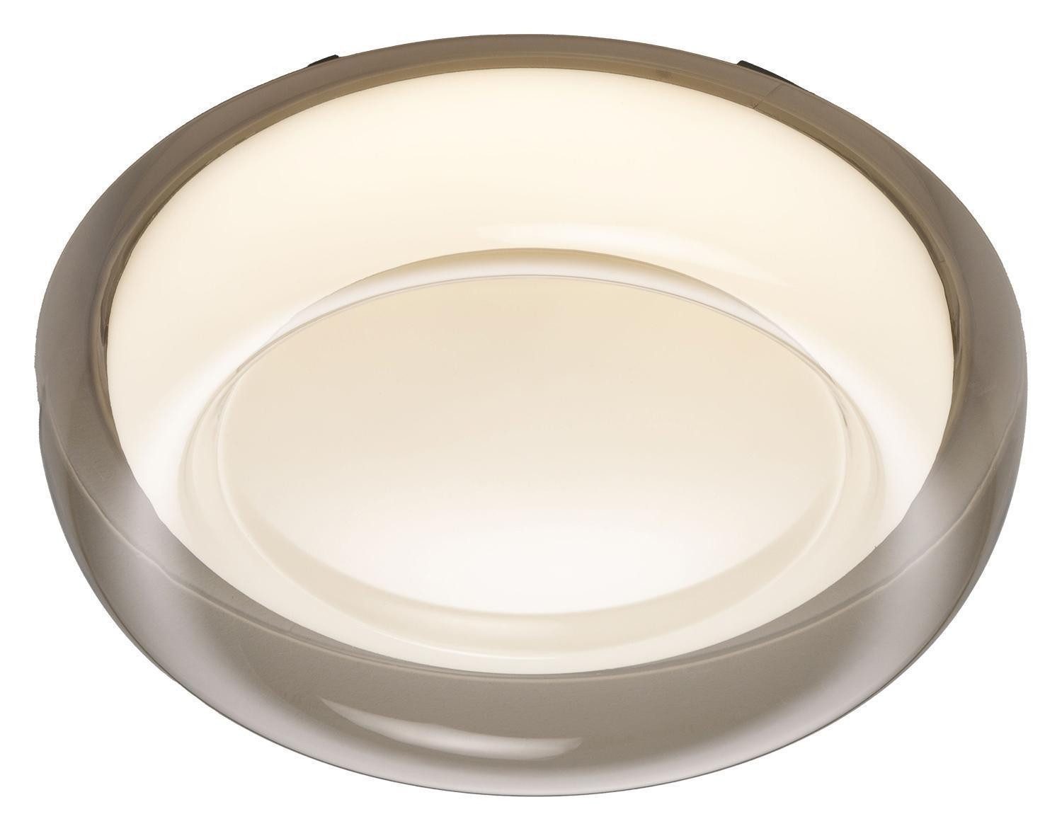 casa NOVA LED Deckenleuchte JEROM, Grau, Kunststoff, Ø 40 x H 10 cm, Anpassung der Farbtemperatur, LED fest integriert, Extra-Warmweiß, Neutralweiß, Tageslichtweiß