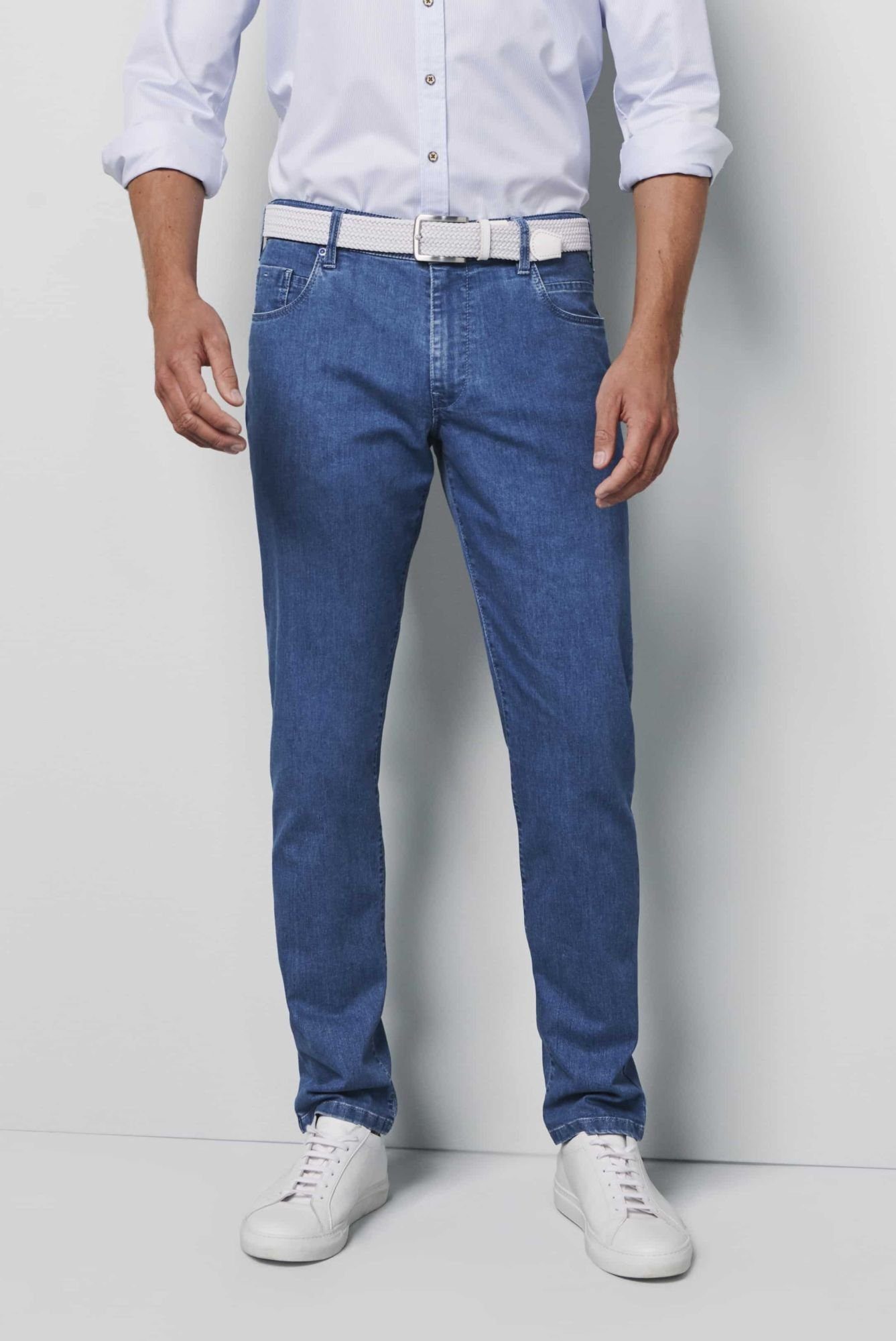 dunkelblau EcoMade 5-Pocket-Jeans MEYER Coolmax