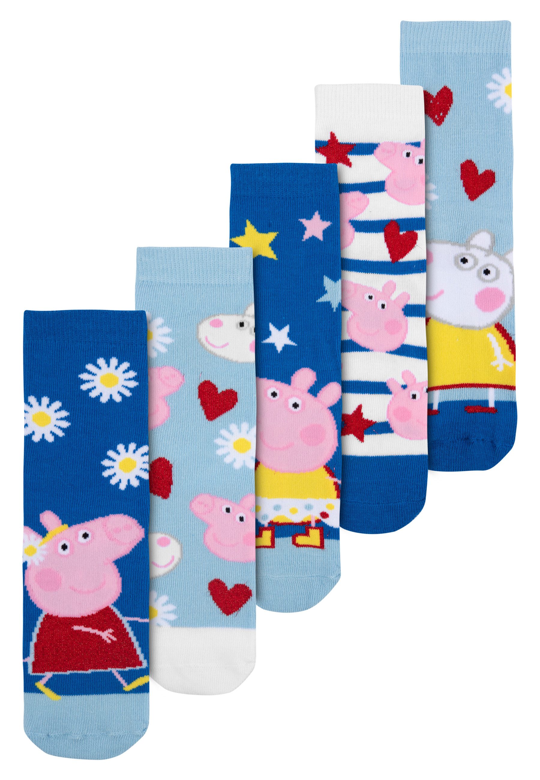 United Labels® Socken Peppa Wutz für Mädchen (5er Pack)
