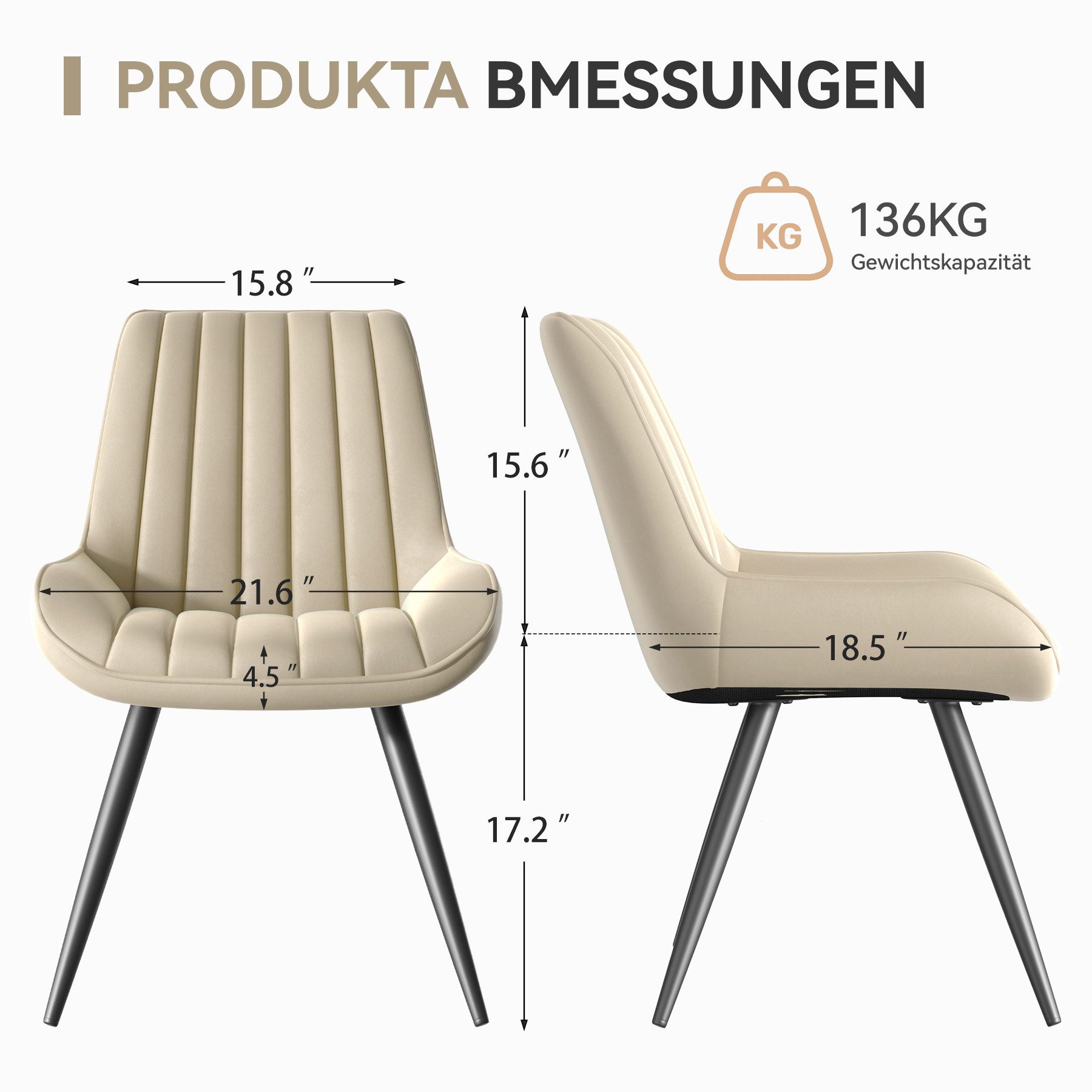 HawthyHome Esszimmerstuhl bequeme Polsterstühle Küchenstuhl, (2 günstig online kaufen