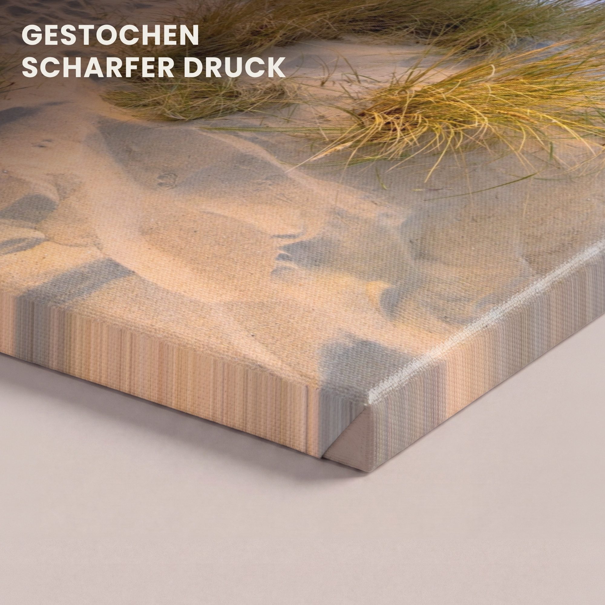 OneMillionCanvasses® Leinwandbild Düne - Sonnenuntergang - Horizont - Strand - Gras, Fotodruck (1 St), Leinwand Canvas Wandbild, Wanddekoration 20x30 cm – Bild 3 von 5