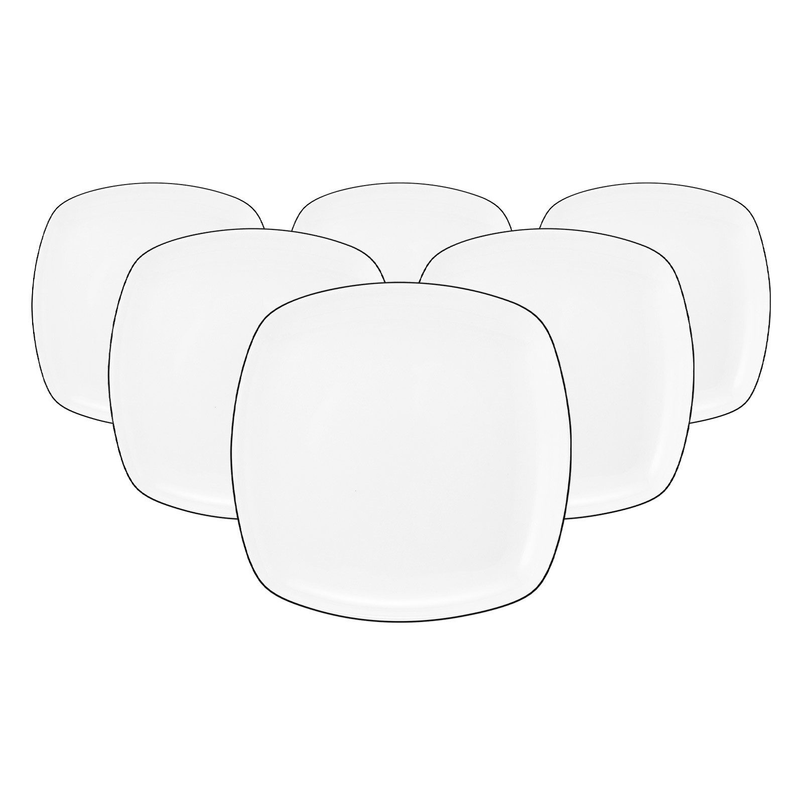 Seltmann Weiden Хлебная тарелка Lido Black Line Хлебная тарелка eckig ø 17,5 cm 6er Set, (6 St)