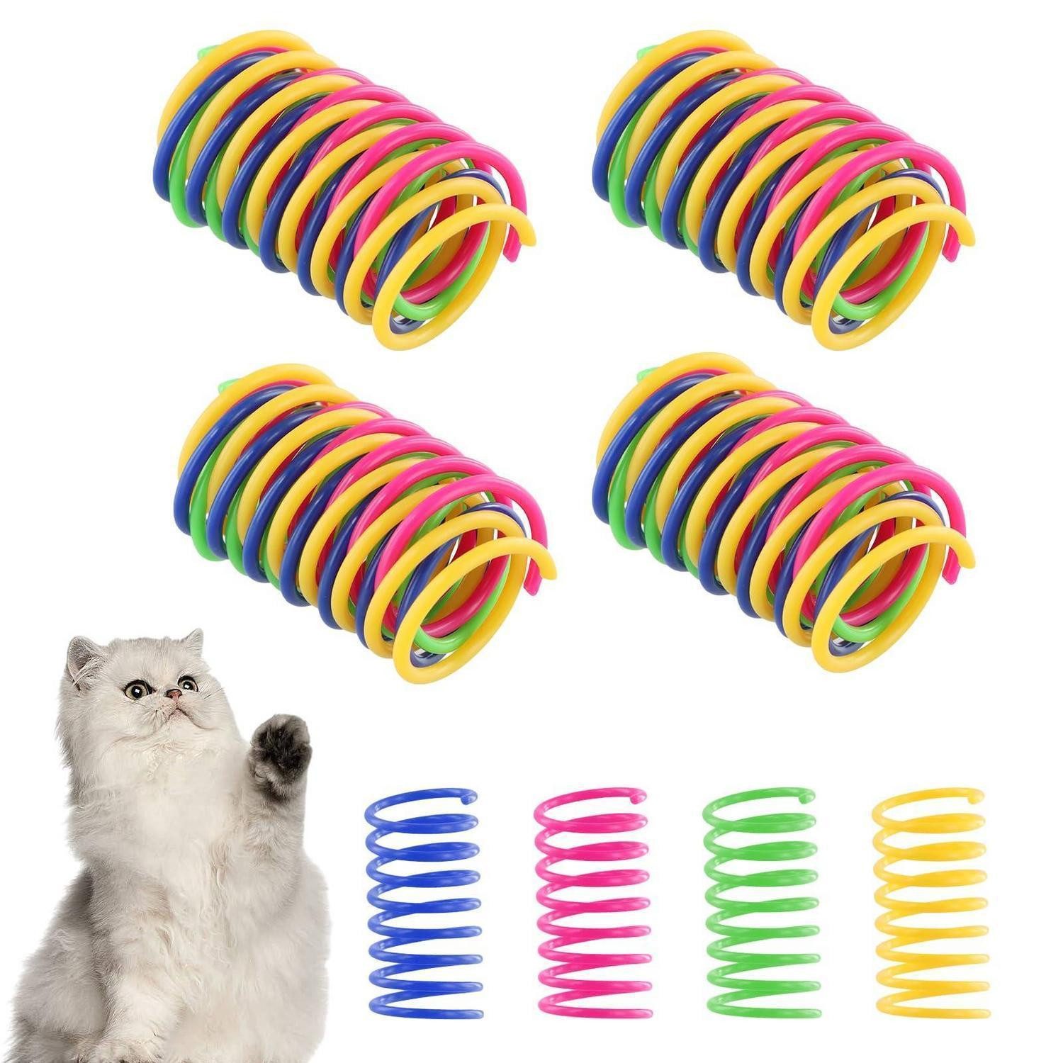 LuxusKollektion Tier-Beschäftigungsspielzeug Katzen-Federspielzeug 16er Set bunt, Kunststoff