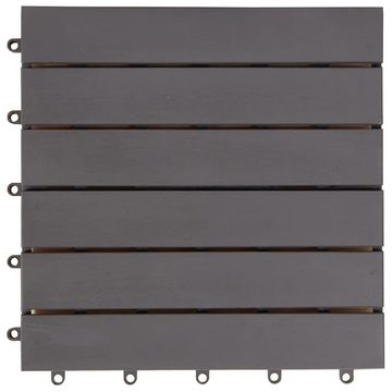 Teppichboden Terrassenfliesen 10 Stk. Grau 30 x 30 cm Massivholz Akazie, vidaXL, Höhe: 240 mm