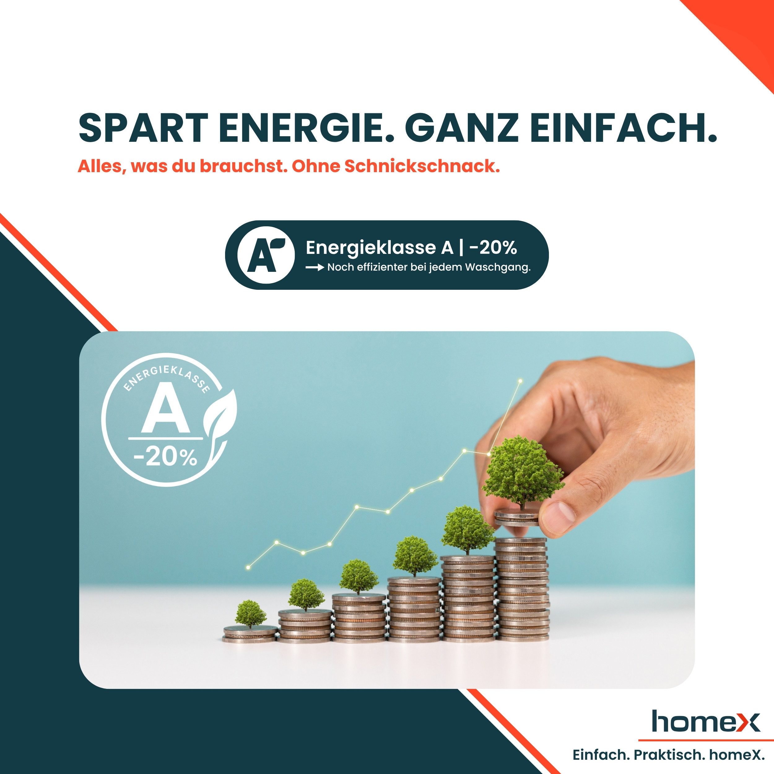 homeX Waschmaschine WF812W1A-W, 8 kg, 1200 U/min, Frontlader 8kg, 1.200 U/Min, Dampffunktion, Inverter Motor, EEK A -20% – Bild 5 von 5