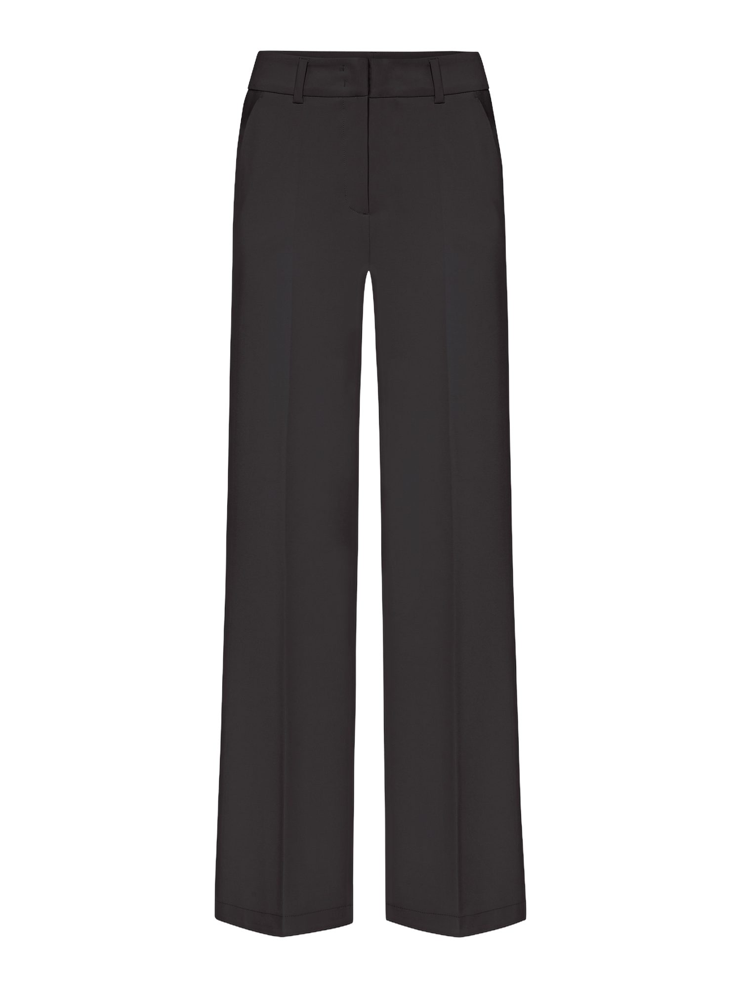 Cambio Stoffhose schwarz, Business, Polyester, Unifarben, Wide Leg, Mittel