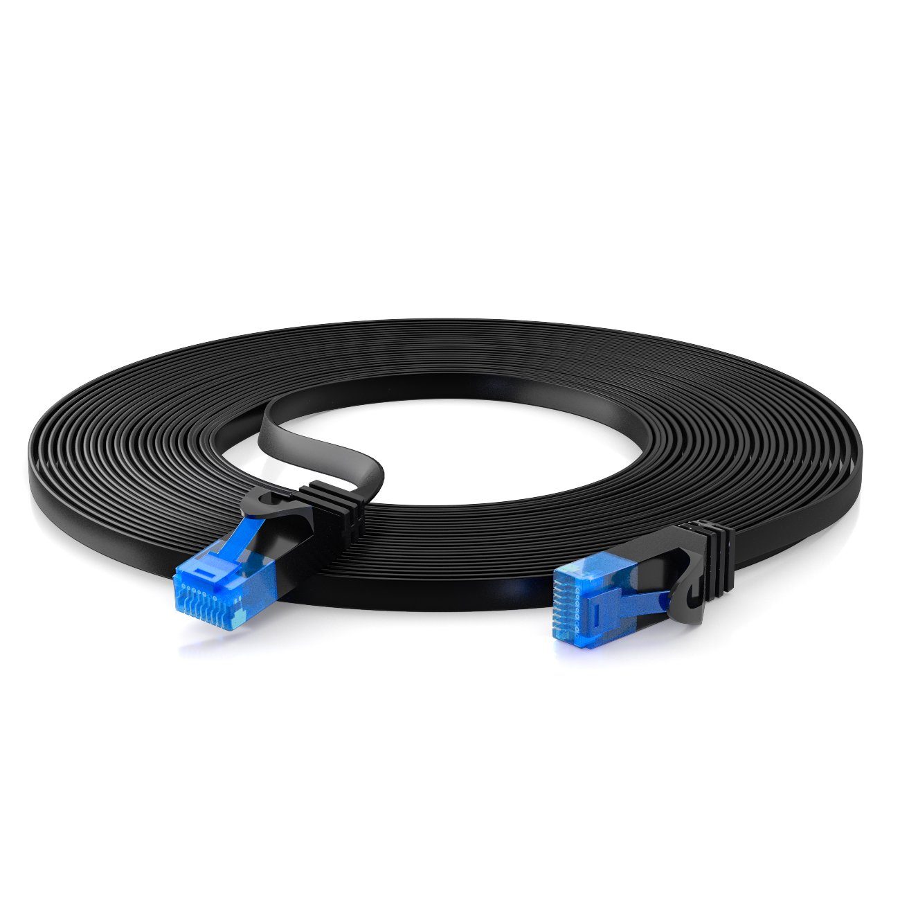 deleyCON deleyCON 30m CAT6 flaches Patchkabel Flachkabel Netzwerkkabel LAN LAN-Kabel