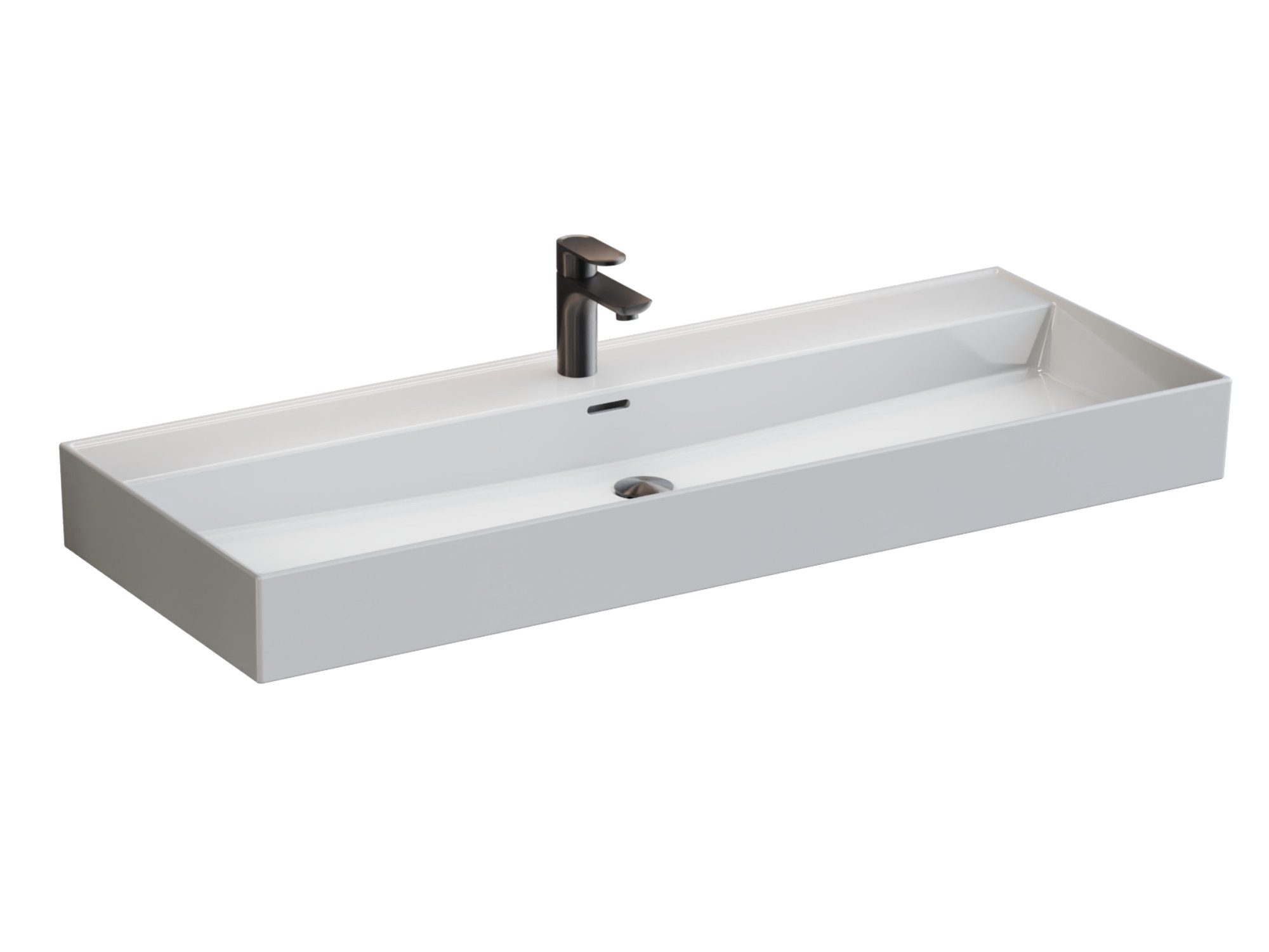 Aqua Bagno Waschtisch Wandmontage Waschbecken Keramik weiß extra groß modern