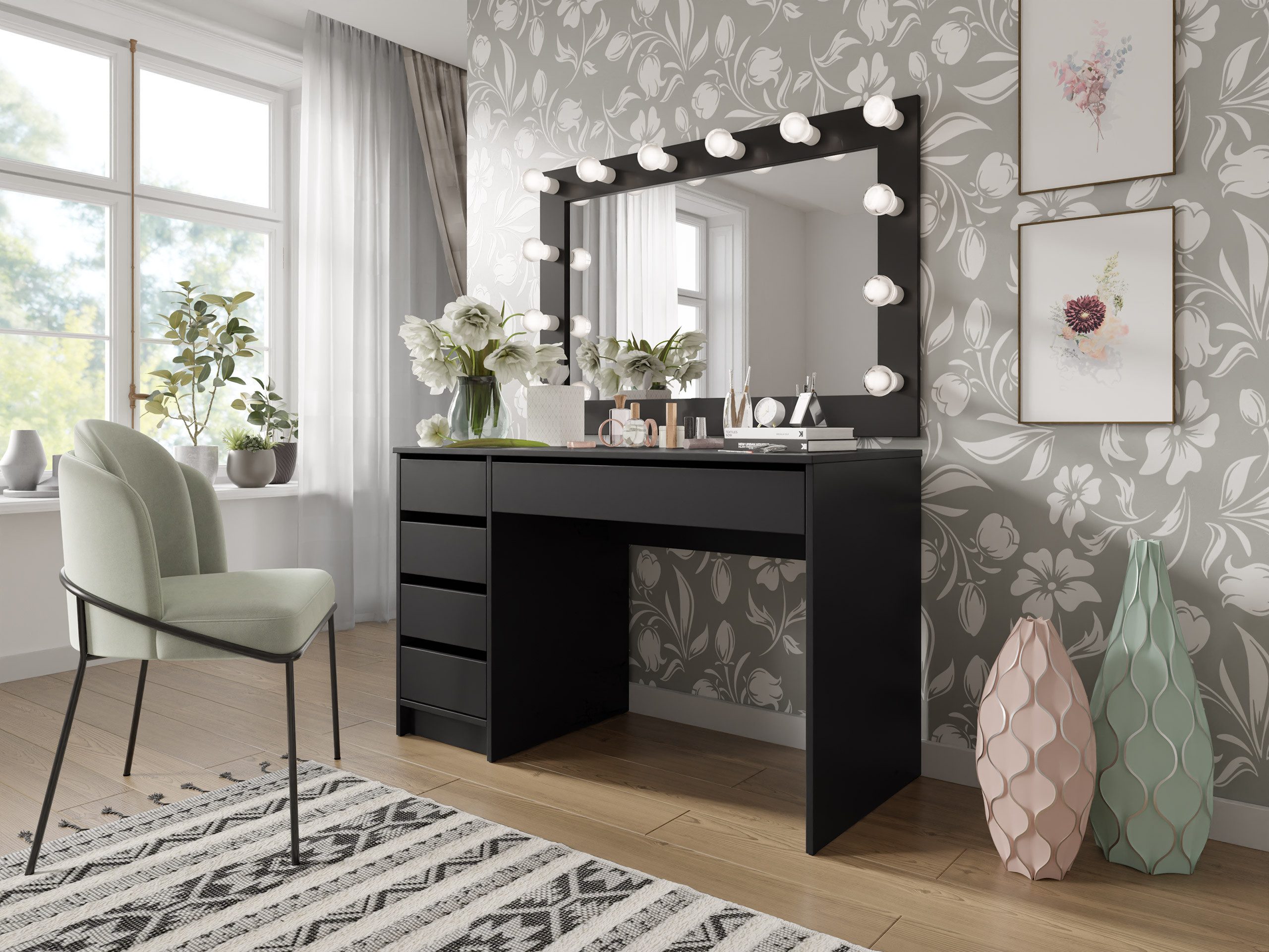 MIRJAN24 Schminktisch Ada (mit 5 Schubladen), Schreibtisch ist universell - günstig online kaufen