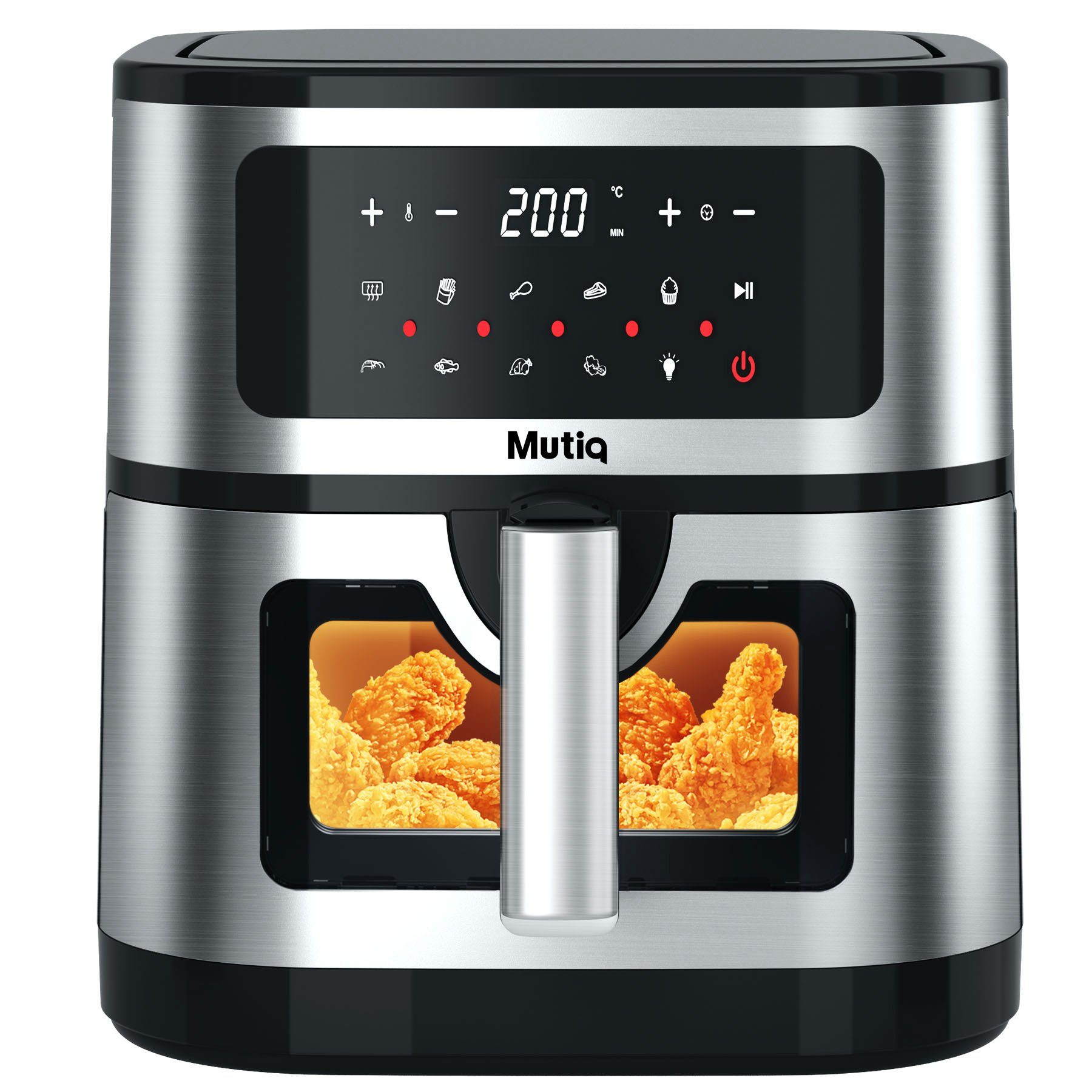 Heißluftfritteuse fettarmes 1800W,Gesunde ohne Frittieren für schwarz Heißluftfritteuse,Küchengerät Senmudi Programme, Air XXL,Fritteuse fryer Öl,LED-Touchscreen,10 7.5L