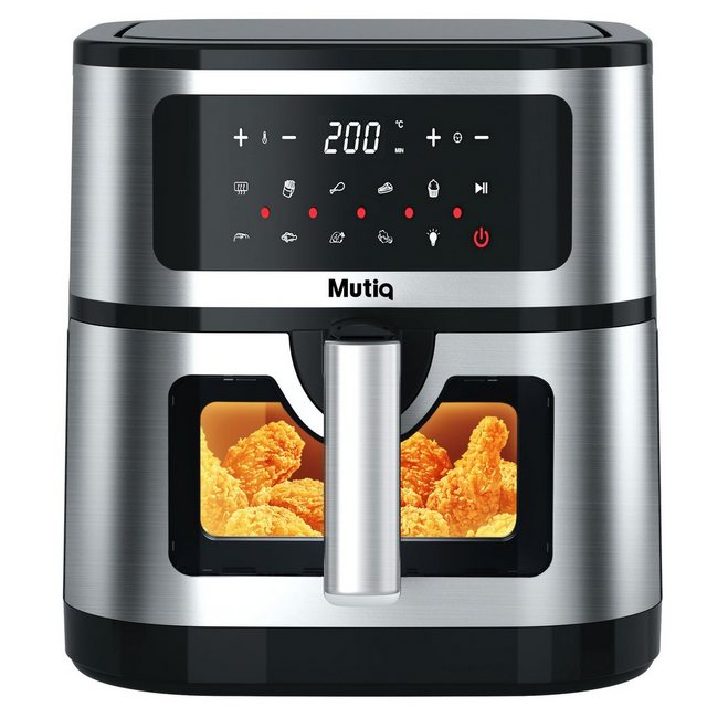 Senmudi Heißluftfritteuse 7.5L XXL heißluftfritteuse,Fettfreie Gesundheit airfryer, LED-Touchscreen, 1800W, 10 Programme für das Kochen zu Hause, heissluftfriteuse, Präzise Temperaturregelung 50℃~200, Rauchfrei und ruhig, Schnell/Energiesparend