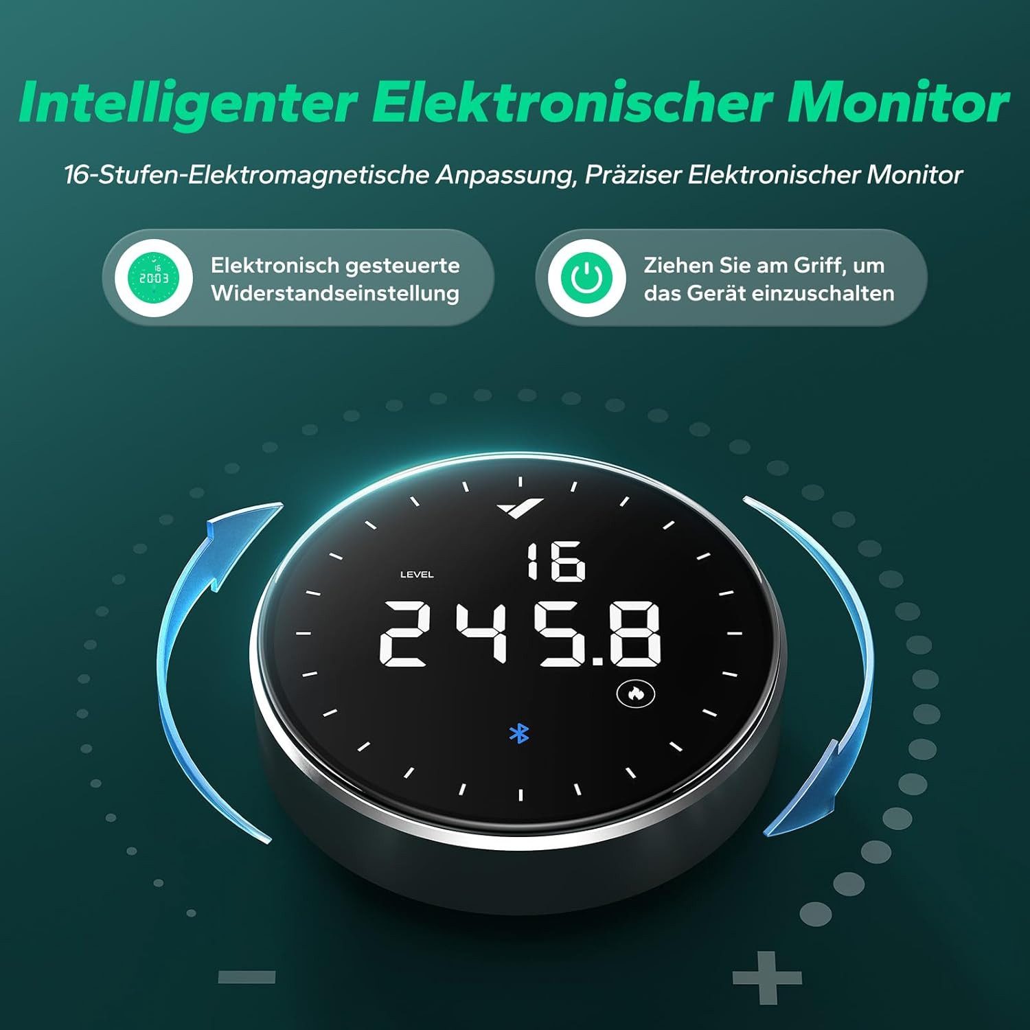 MERACH Rudermaschine Rudergeräte für zu Hause, Rudergerät mit Merach & Kinomap App (Selbstbetriebenes Power, 16 Widerstandsstufen, Bluetooth Monitor, Stabiles Doppelschienen-Design, 90 % vormontiert, Tablet-Halterung), Vertikale Lagerung, bis 158 kg Traglast, leises Workout