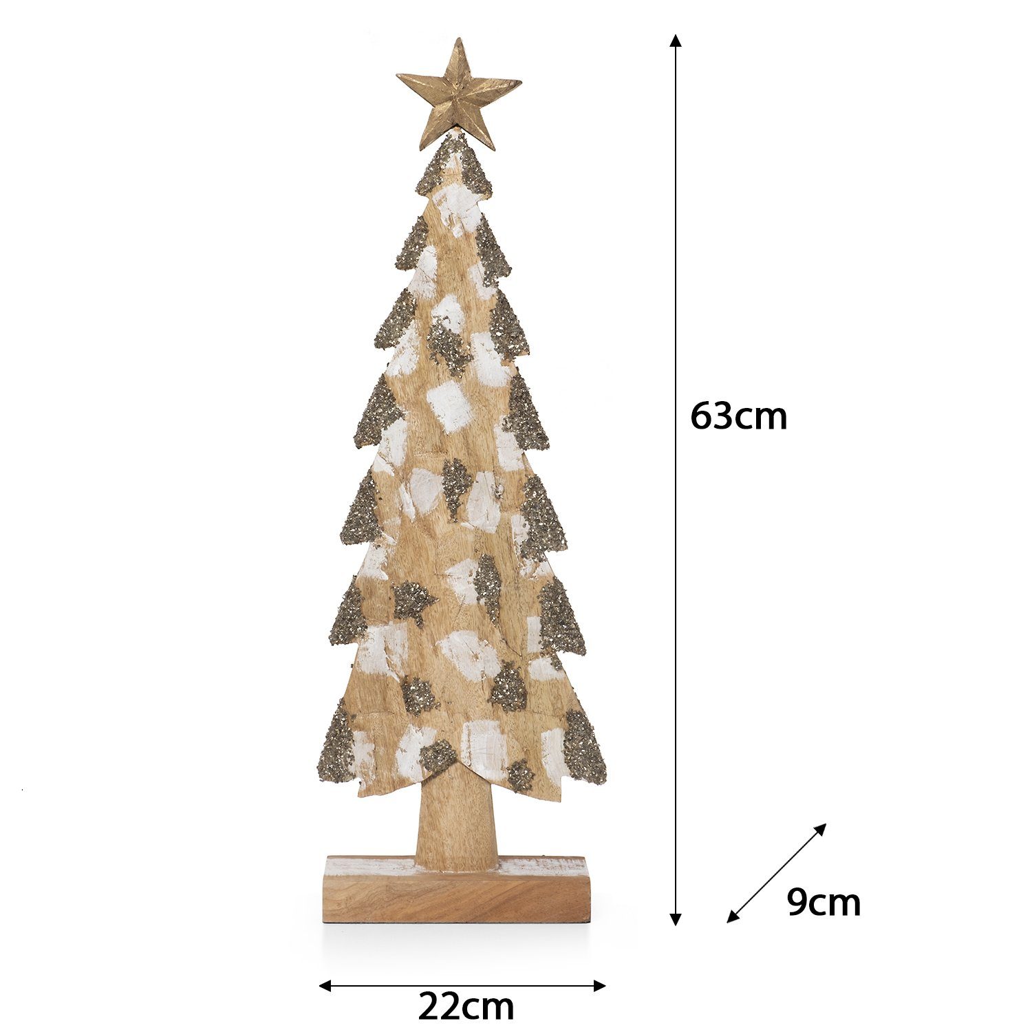 Holz cm Weihnachtsdeko Tischdeko, Fensterdeko, Weihnachtsbaum Holzdeko, Klein Skulptur Holz, Wanddeko, Höhe, 63 Moritz