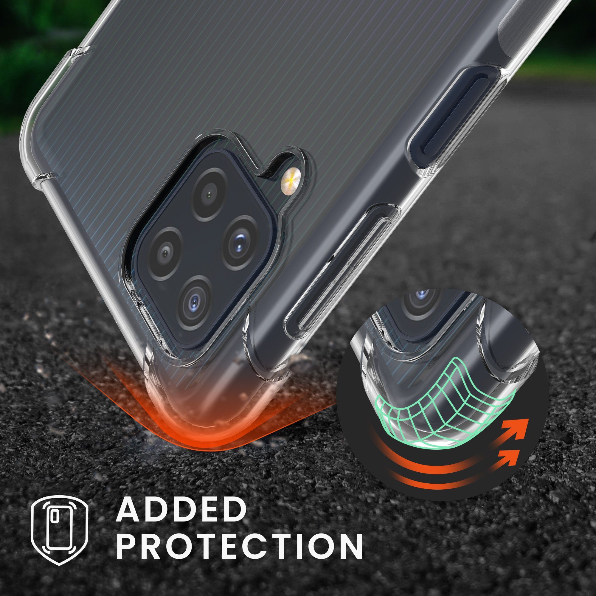 kwmobile Etui Necklace Case für Samsung Galaxy M32 4G, Hülle Silikon mit Handykette - Band Handyhülle