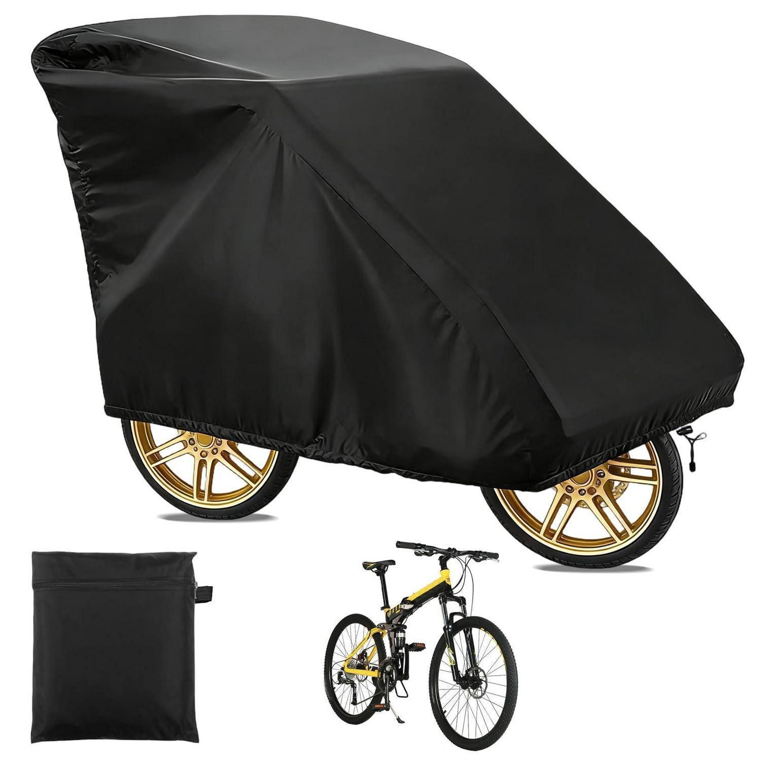 LuxusKollektion Abdeckhaube Faltgarage Fahrradanhänger Schwarz 140x84x99cm