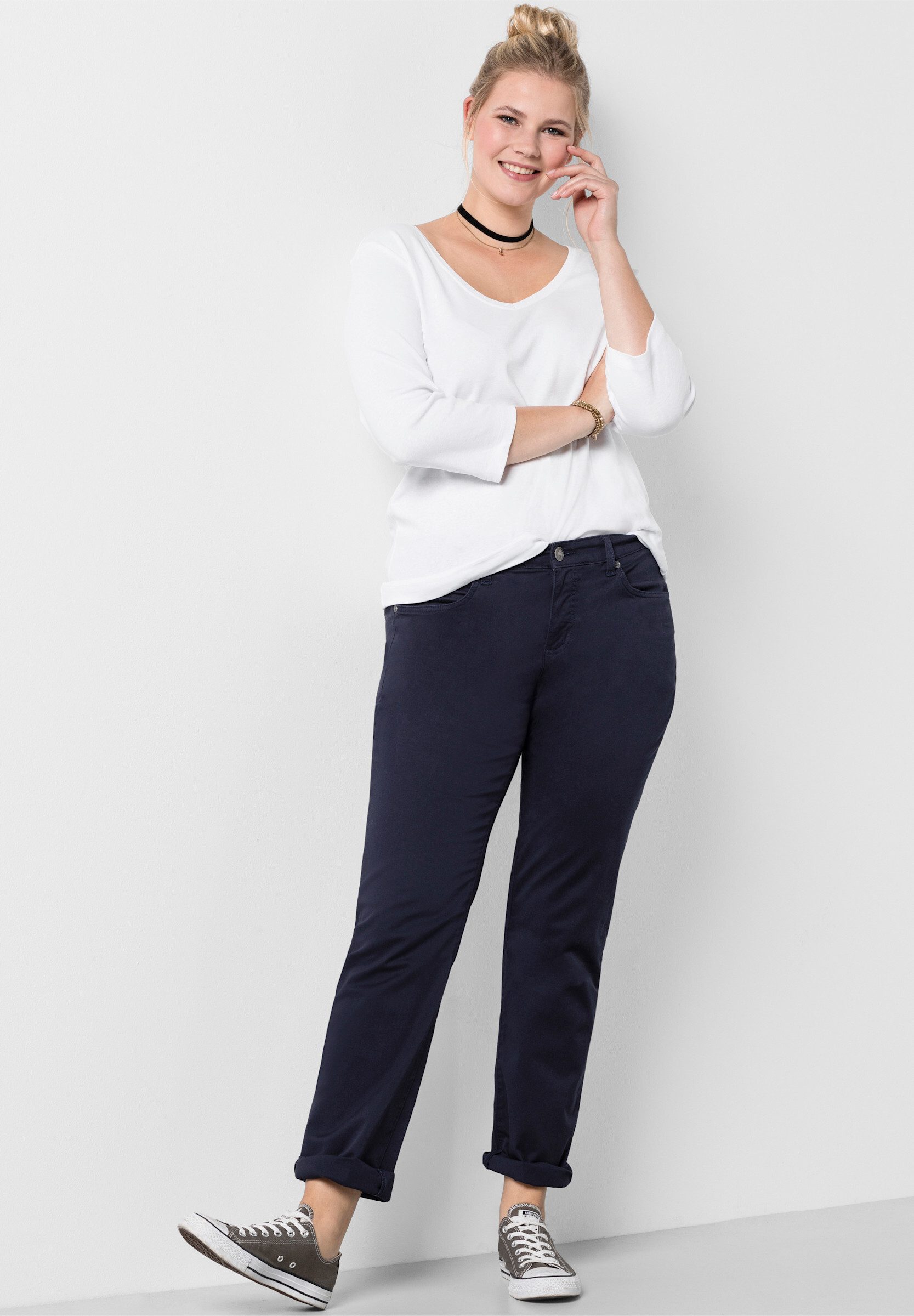 Sheego Jerseyhose Hose . elastische Twill-Qualität günstig online kaufen