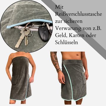 HOMELEVEL Saunatuch Saunakilt Damen - Klettverschluss - Tasche - 100% Baumwolle, (1-St)