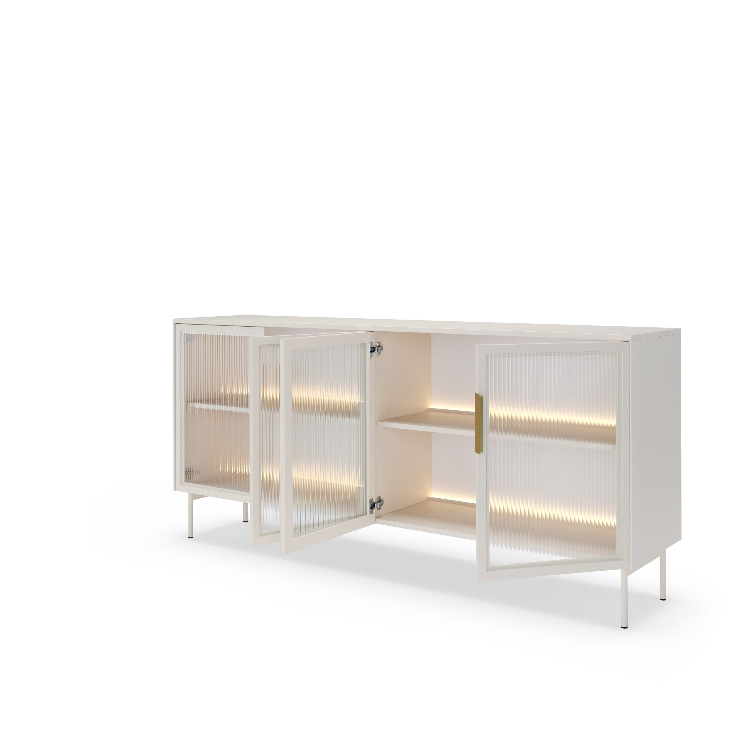 Masseno Kommode GLORIA 181,3 cm Sideboard mit 4 Türen Kaschmir