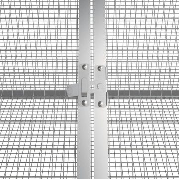 furnicato Kleintierstall Kaninchenkäfig Grau 201,5x80,5x71 cm Verzinkter Stahl