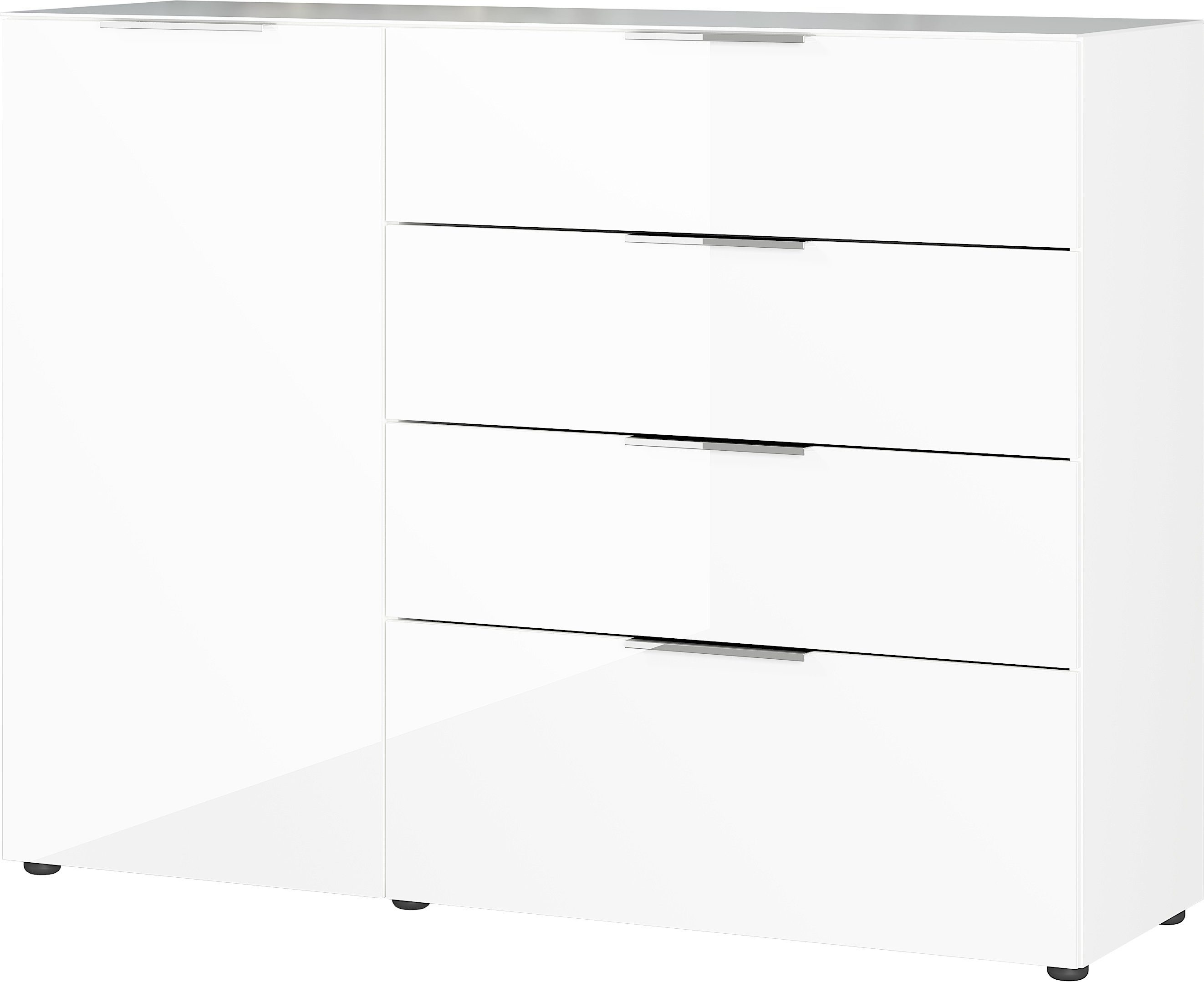 GERMANIA Sideboard in weiss mit 4 Schubladen und einer Tür (BxHxT: 134x102x42 cm)