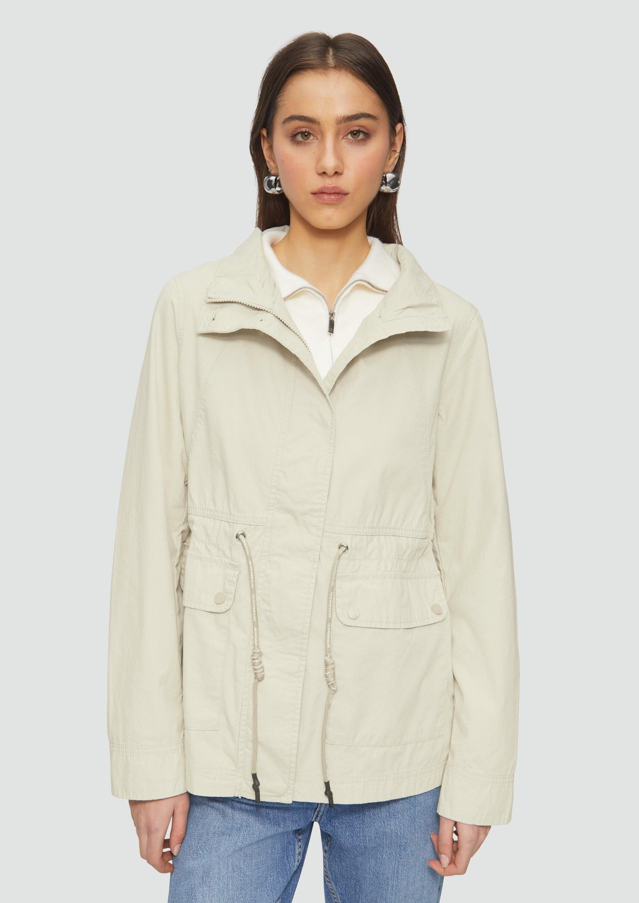 QS Funktionsjacke Outdoor-Jacke Baumwolljacke mit Tunnelzug in der Taille günstig online kaufen