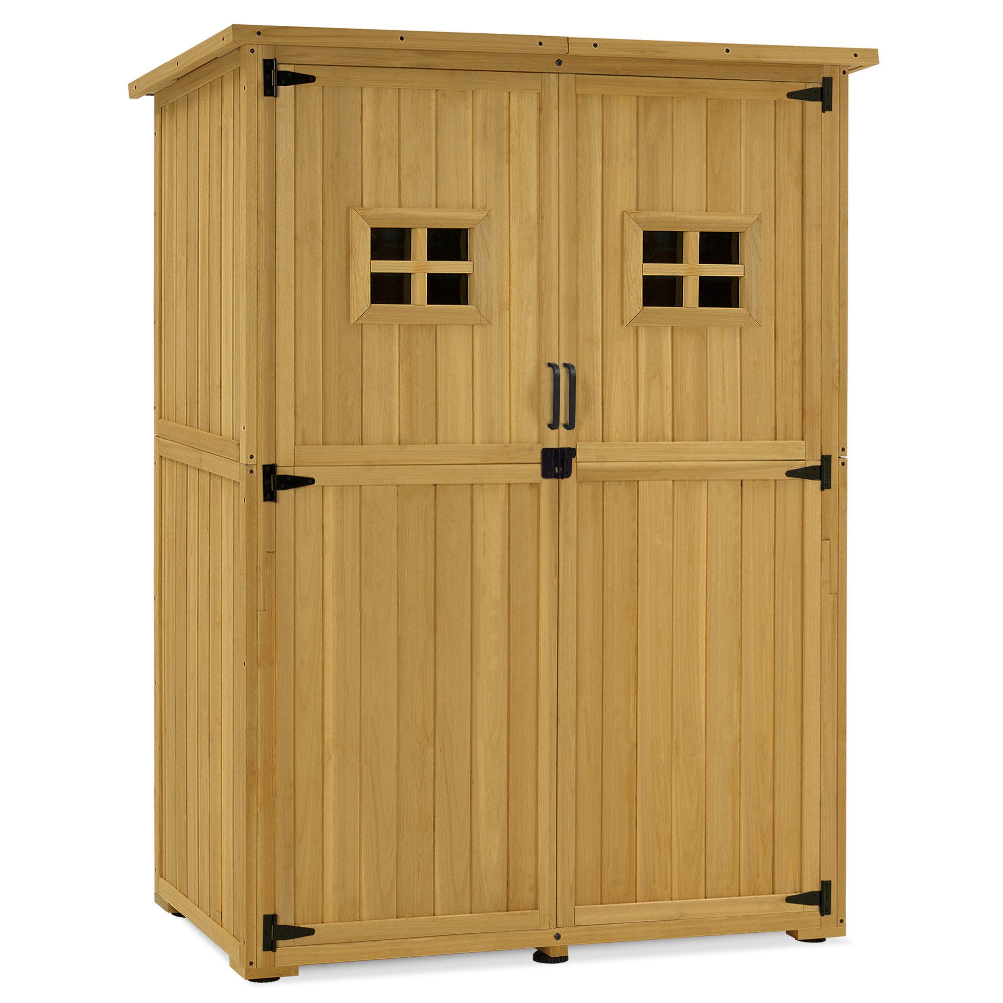 MCombo Gerätehaus M MCombo Gartenhaus Holz Wetterfest, 59×127×168 cm, 0912-F