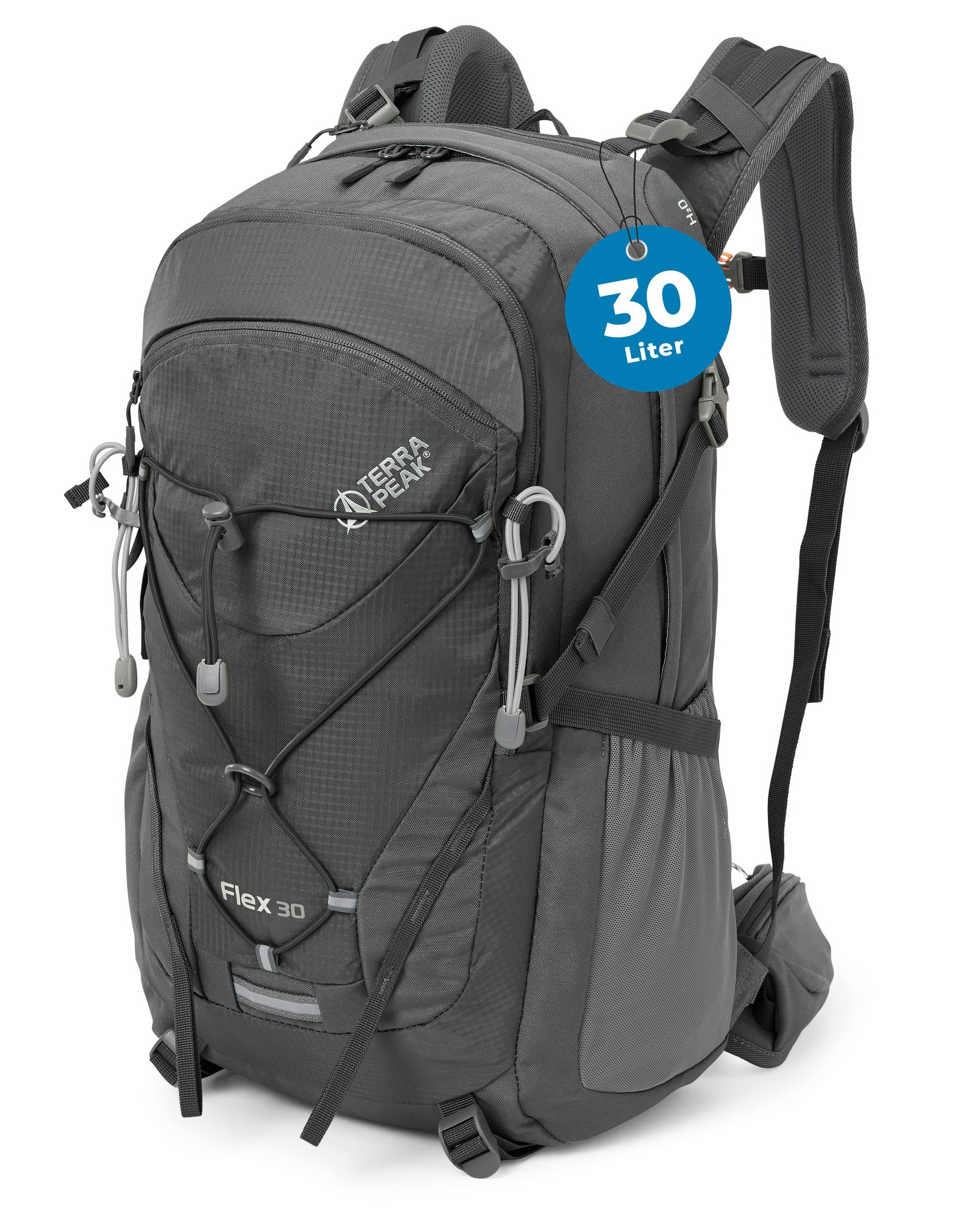 Terra Peak Wanderrucksack Flex 30, 30L mit YKK Reißverschluss Trekkingrucksack mit Hüftgurt