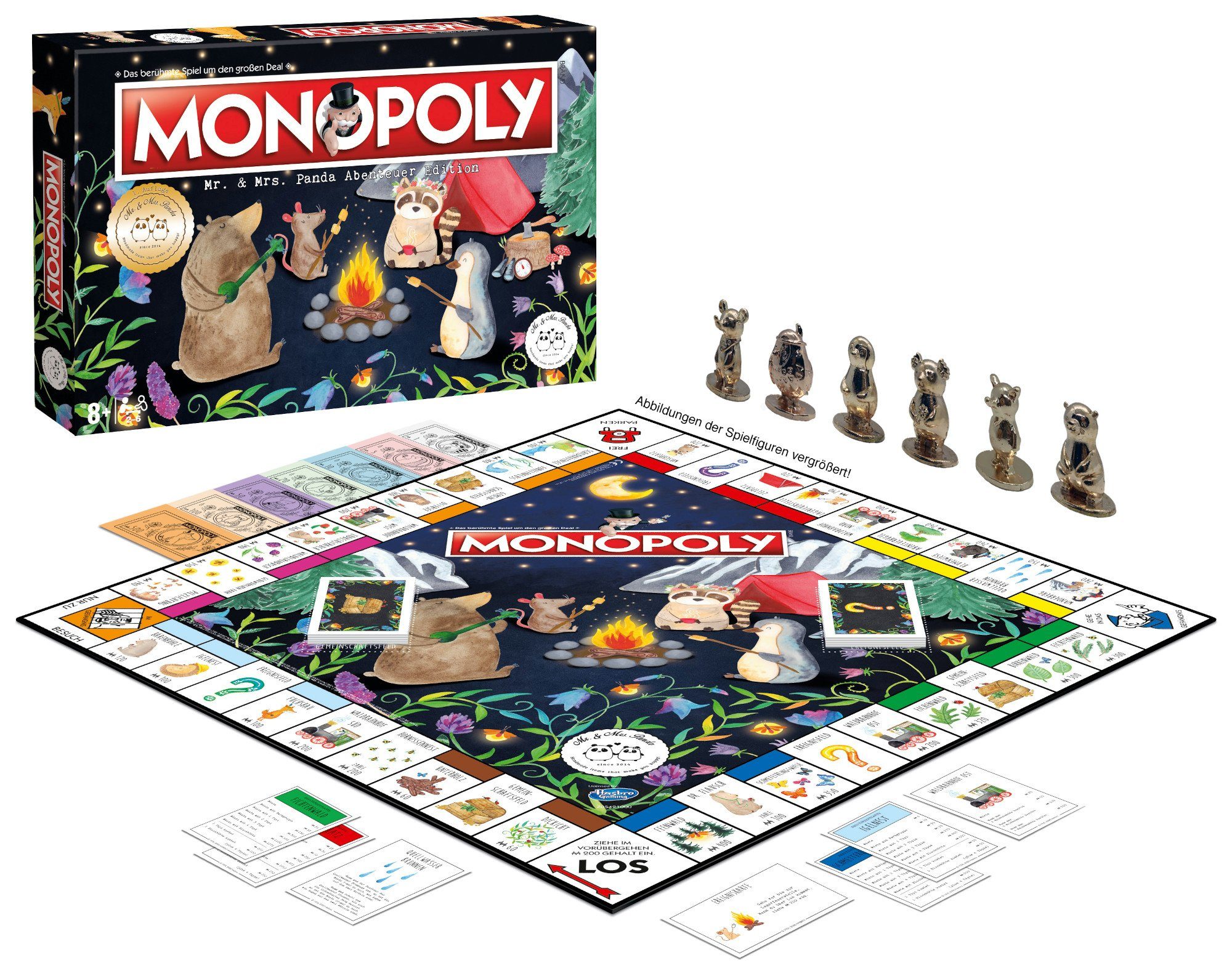 Winning Moves Spiel Monopoly Mr. und Mrs. Panda, Brettspiel, Zweisprachig (Deutsch & Englisch)