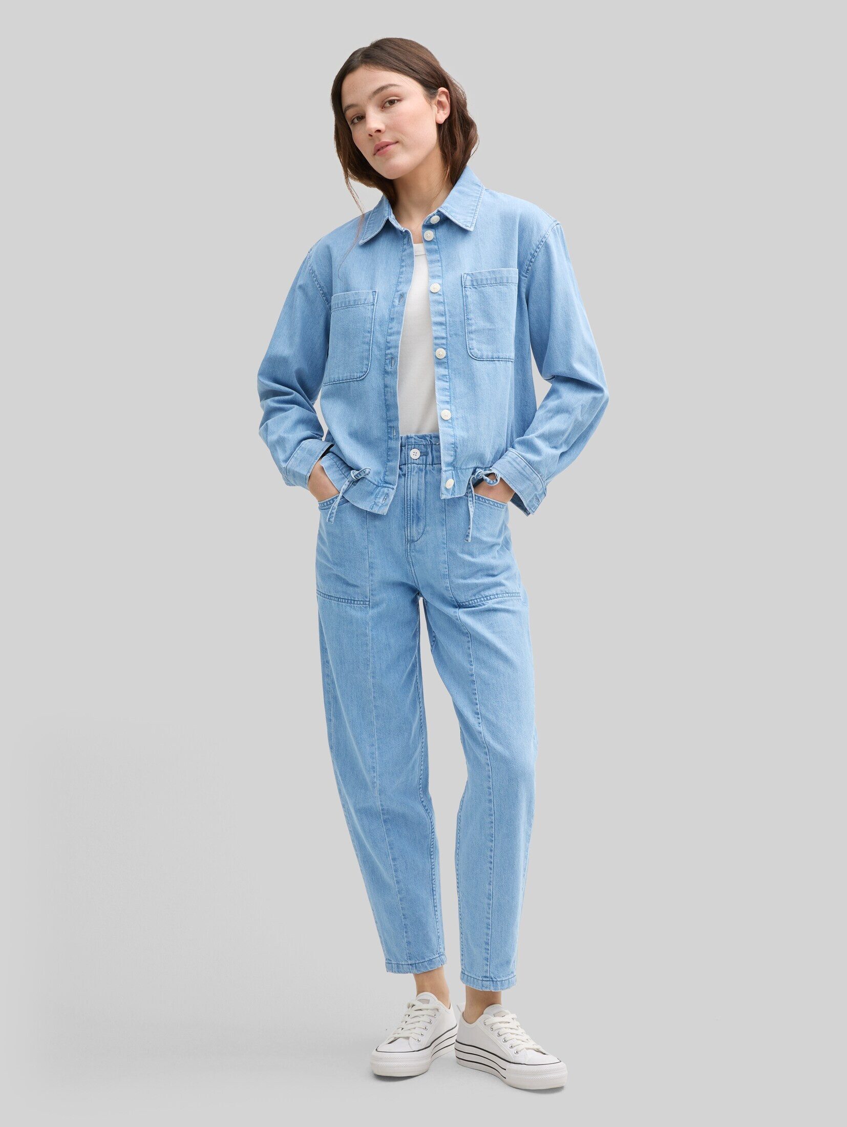 TOM TAILOR Denim Jeansjacke Jacken Lightweight Jeansjacke mit Kordelzug