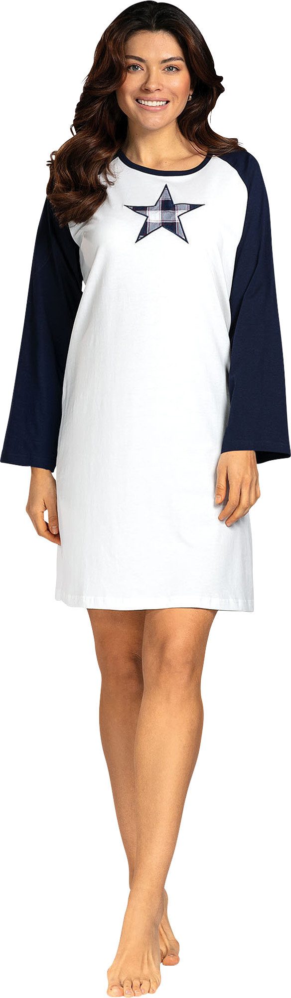 comtessa Nachthemd Damen-Nachthemd Single-Jersey Sterne günstig online kaufen